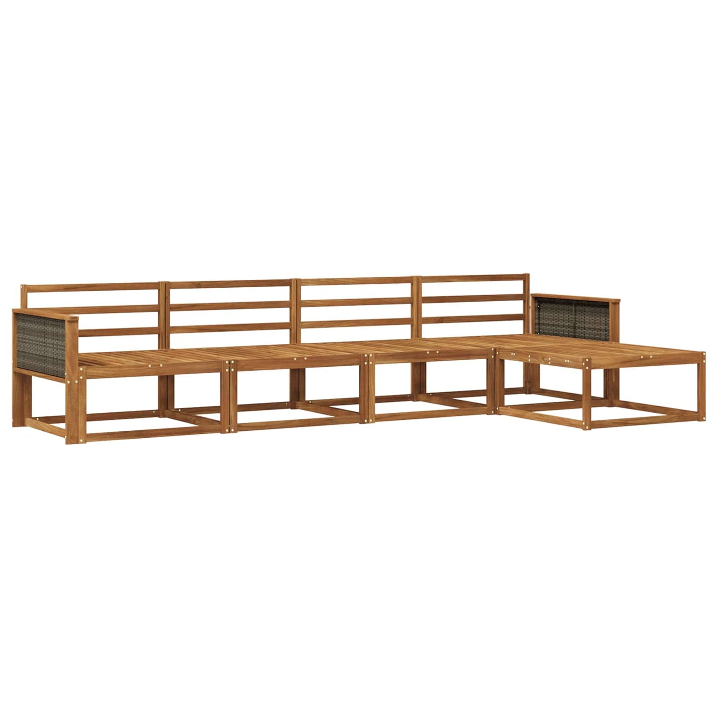 Outdoor-Sofagarnitur 5 stk. Natur Massivholz Akazie