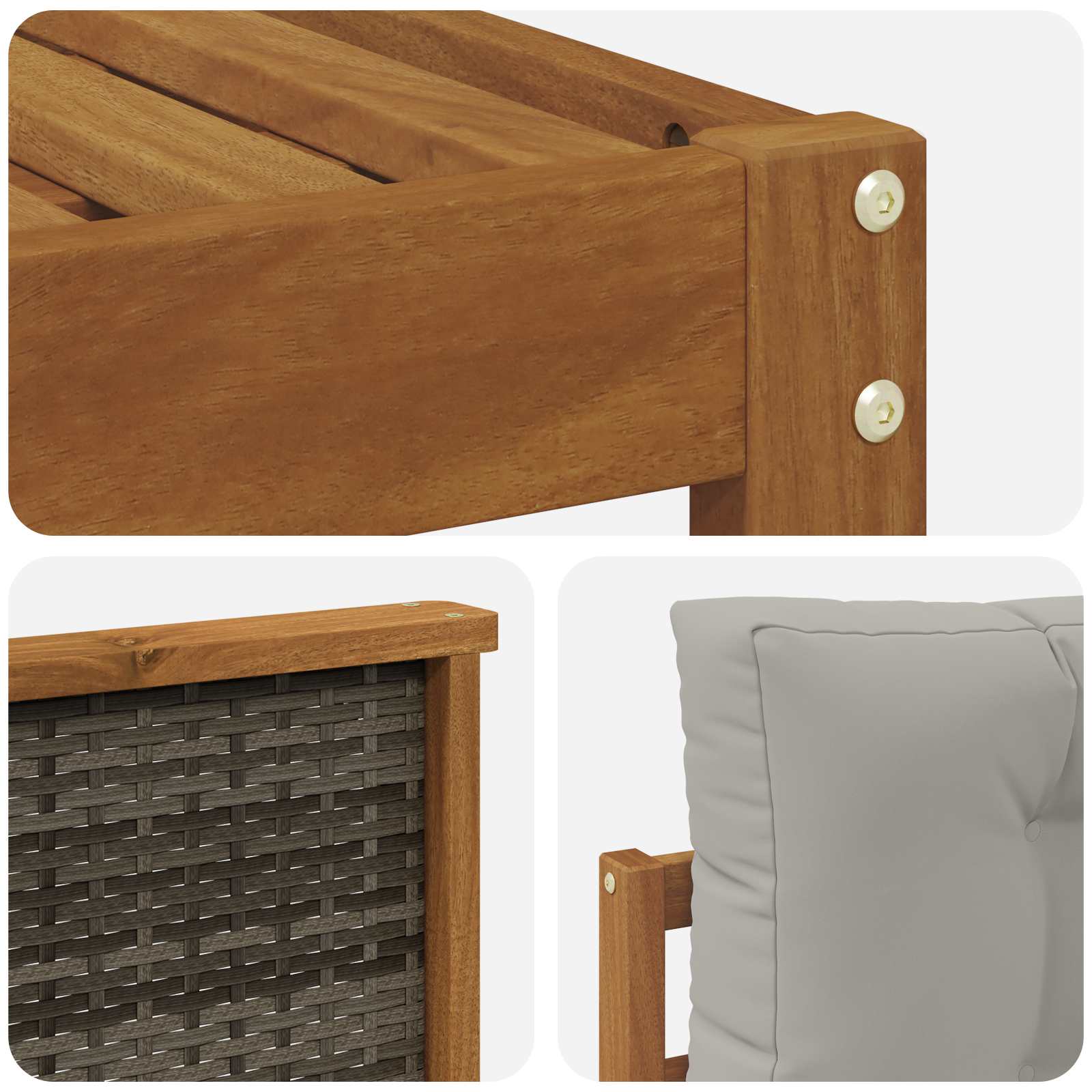 Outdoor-Sofagarnitur 5 stk. Natural and Light grey
