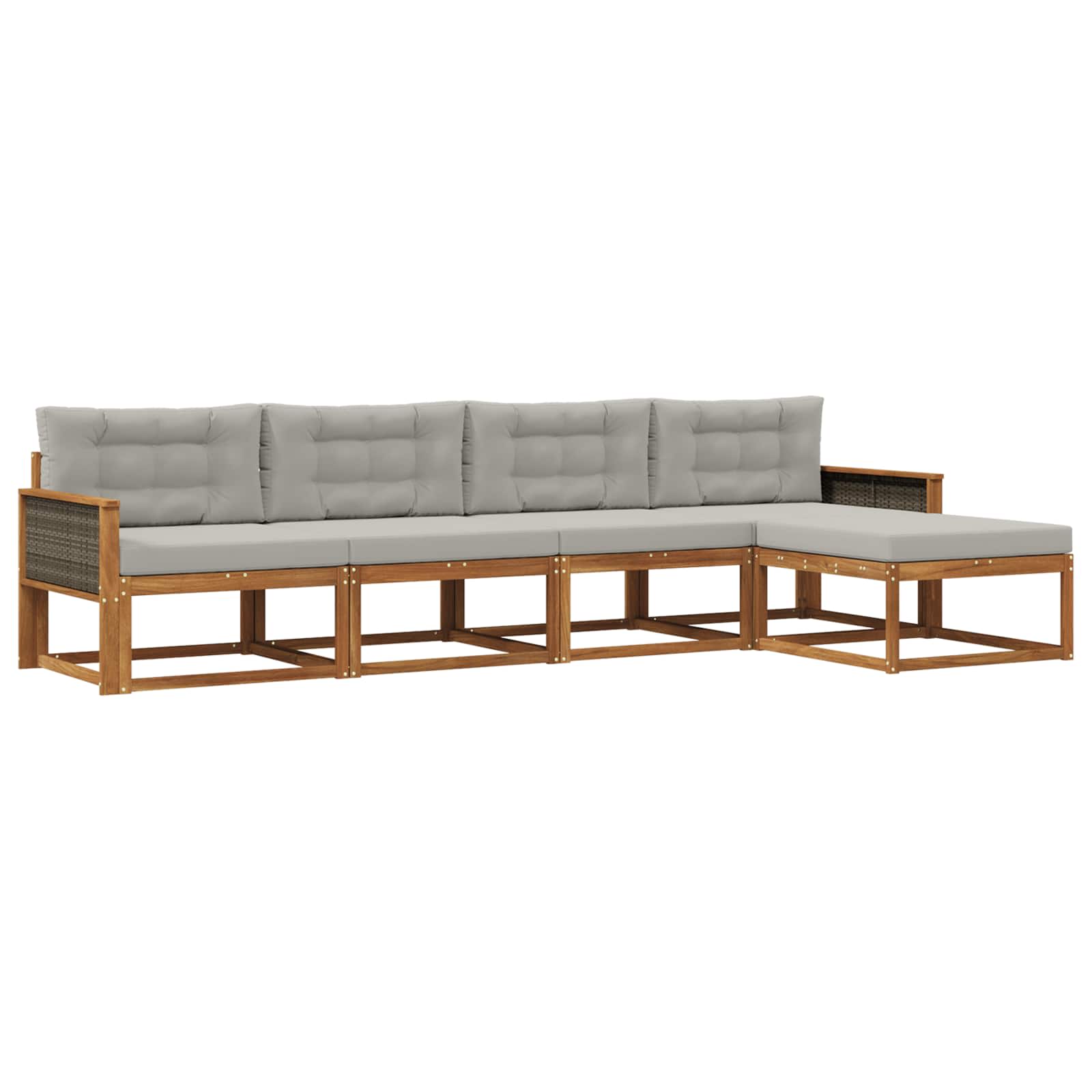 Outdoor-Sofagarnitur 5 stk. Natural and Light grey
