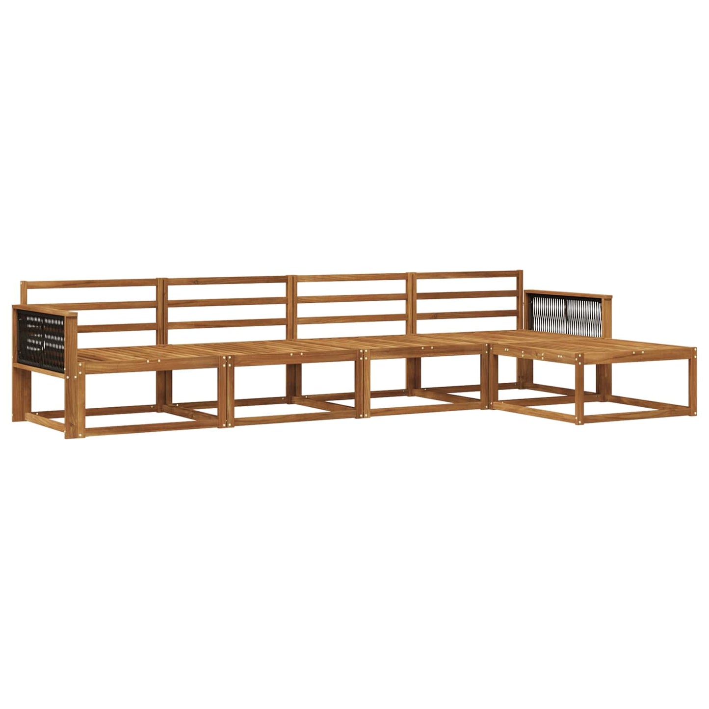 Outdoor-Sofagarnitur 5 stk. Natur Massivholz Akazie