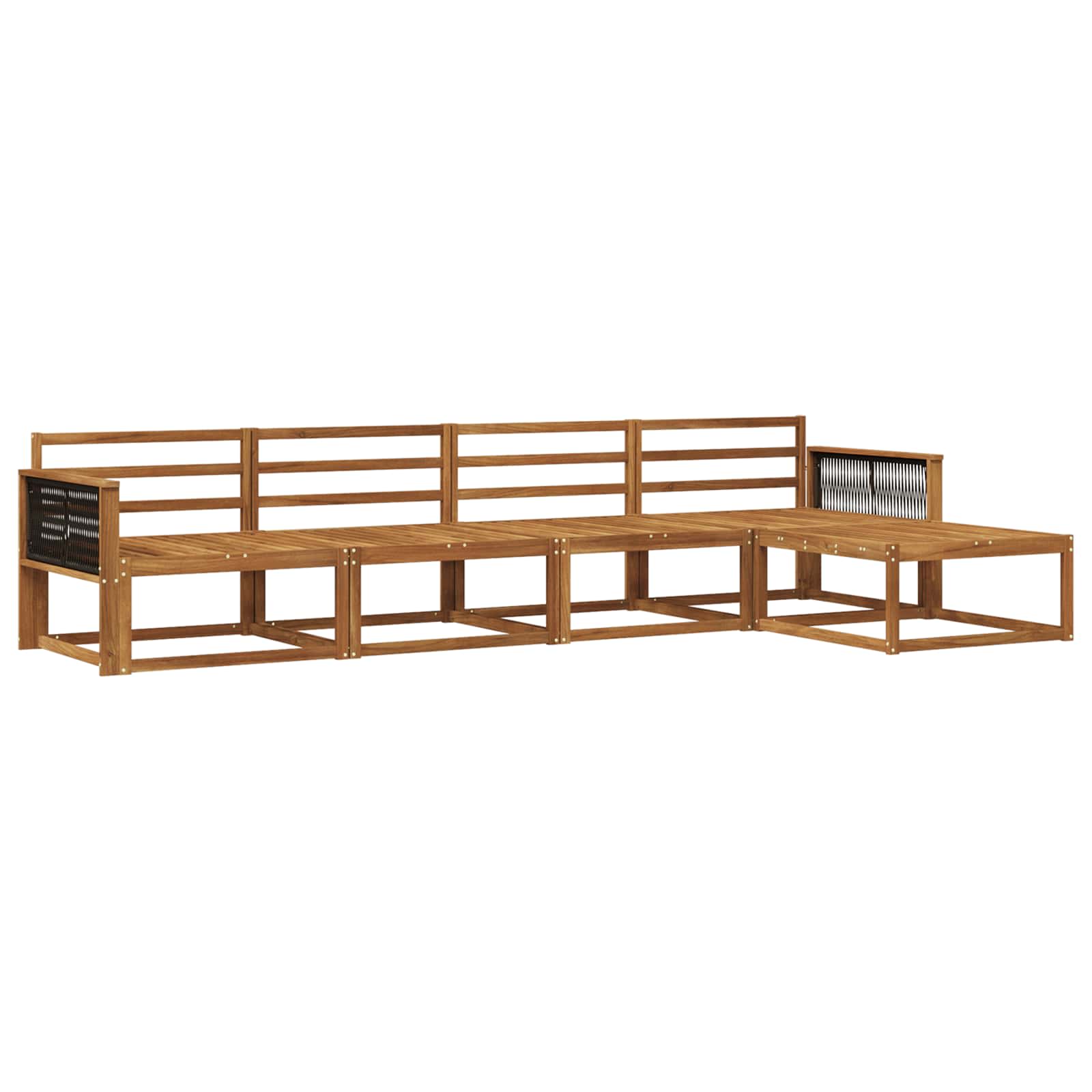 Outdoor-Sofagarnitur 5 stk. Natur Massivholz Akazie