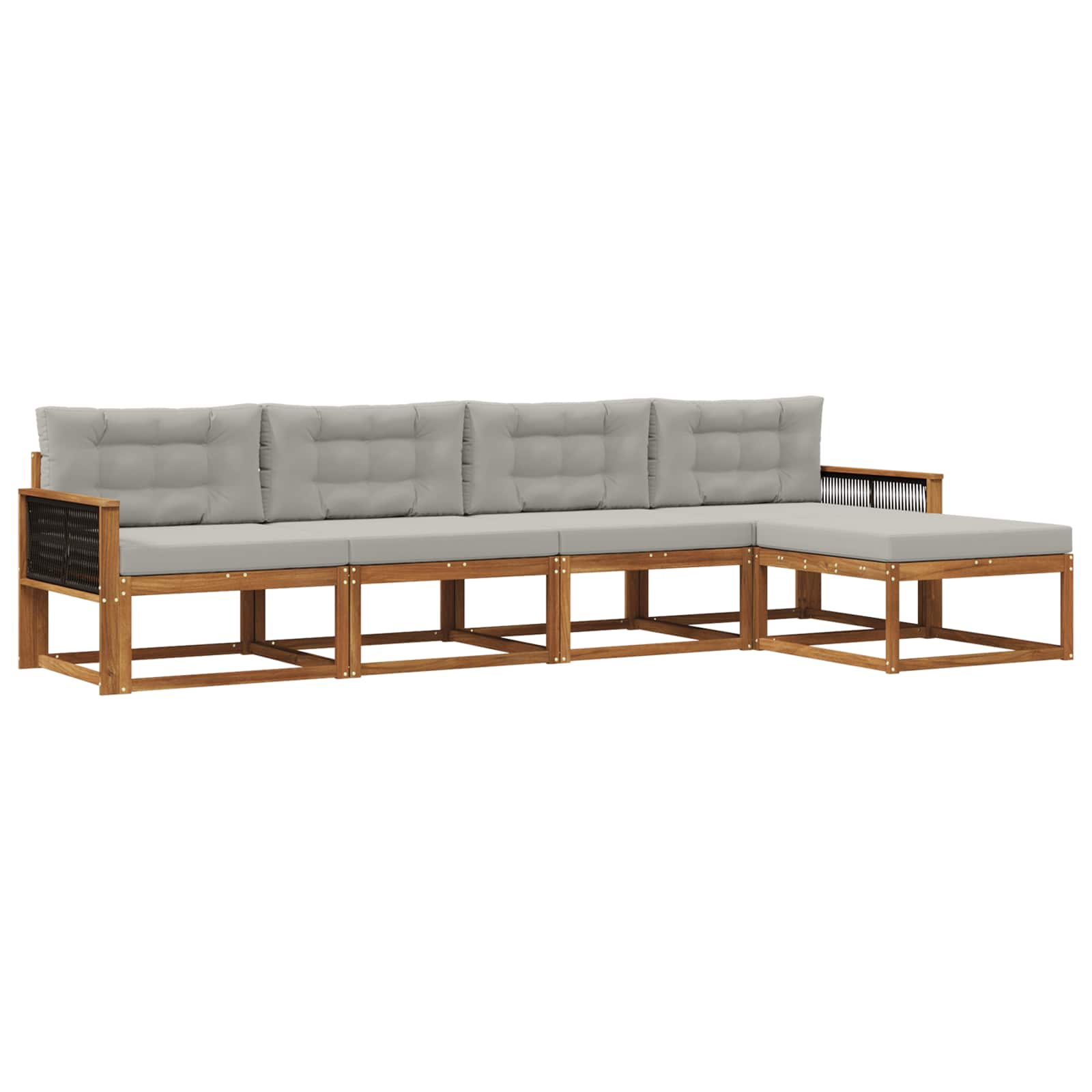 Outdoor-Sofagarnitur 5 stk. Natural and Light grey