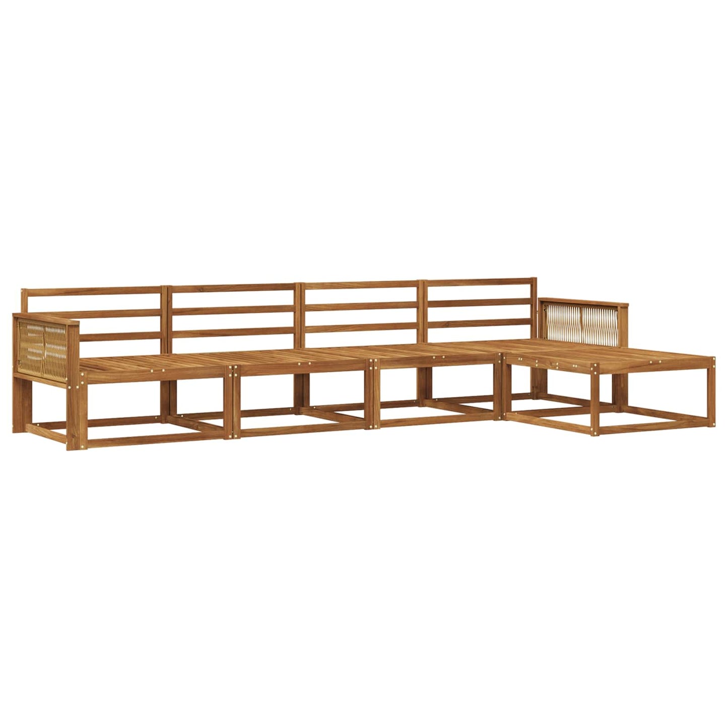Outdoor-Sofagarnitur 5 stk. Natur Massivholz Akazie