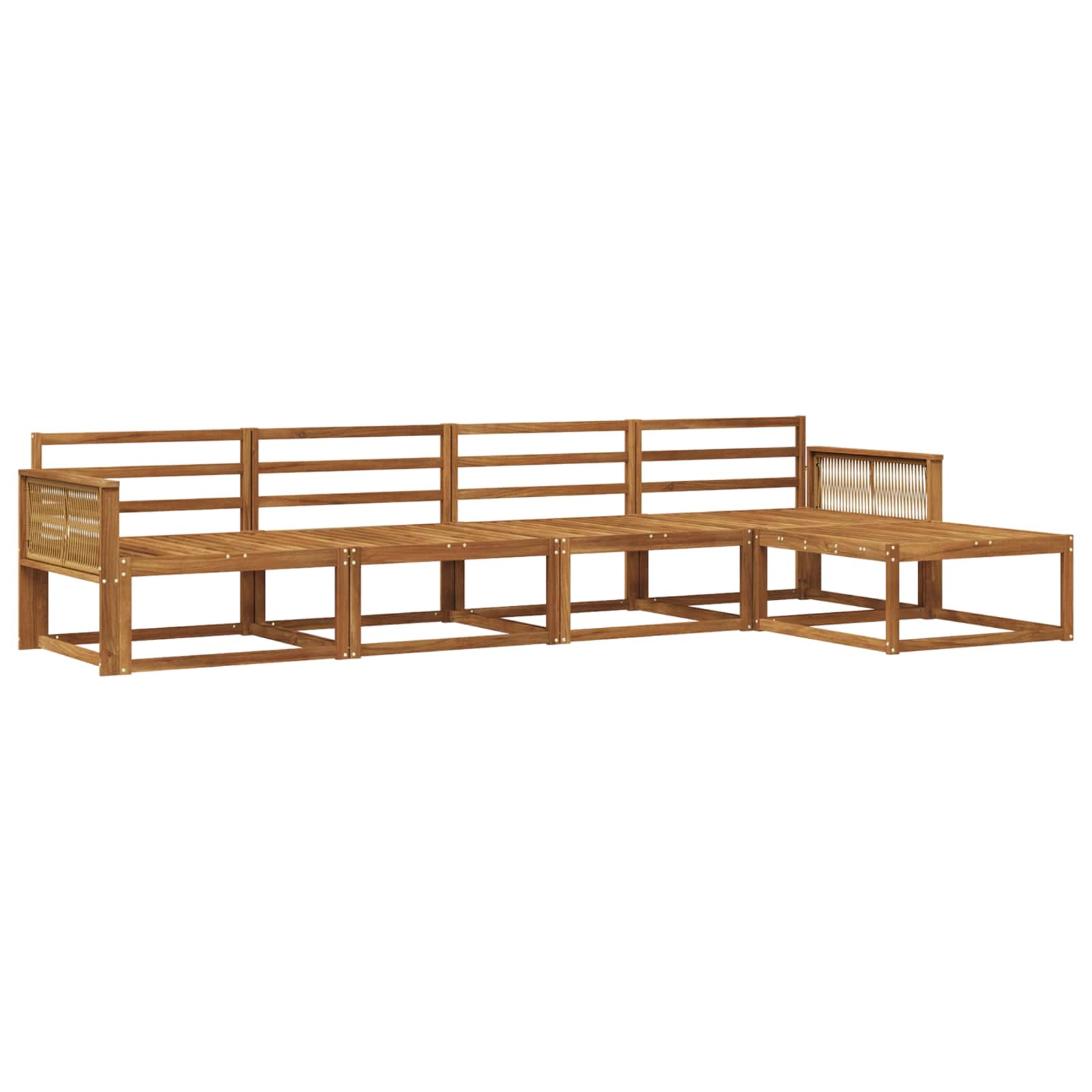 Outdoor-Sofagarnitur 5 stk. Natur Massivholz Akazie