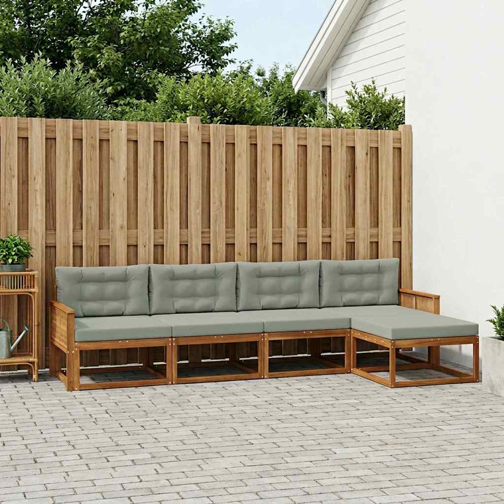 Outdoor-Sofagarnitur 5 stk. Natural and Light grey