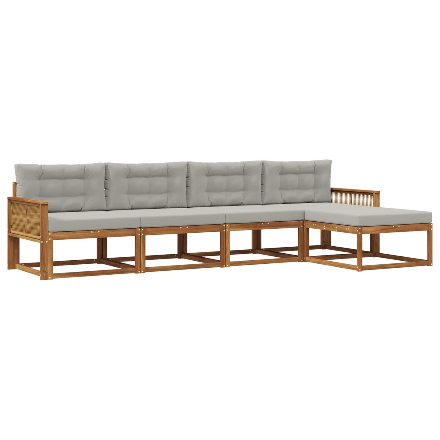 Outdoor-Sofagarnitur 5 stk. Natural and Light grey