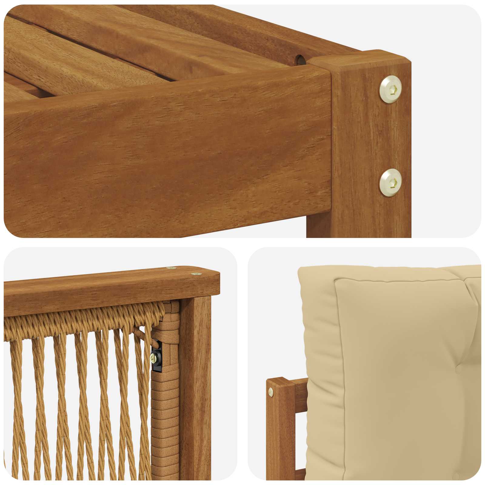 Outdoor-Sofagarnitur 5 stk. Natur und Beige