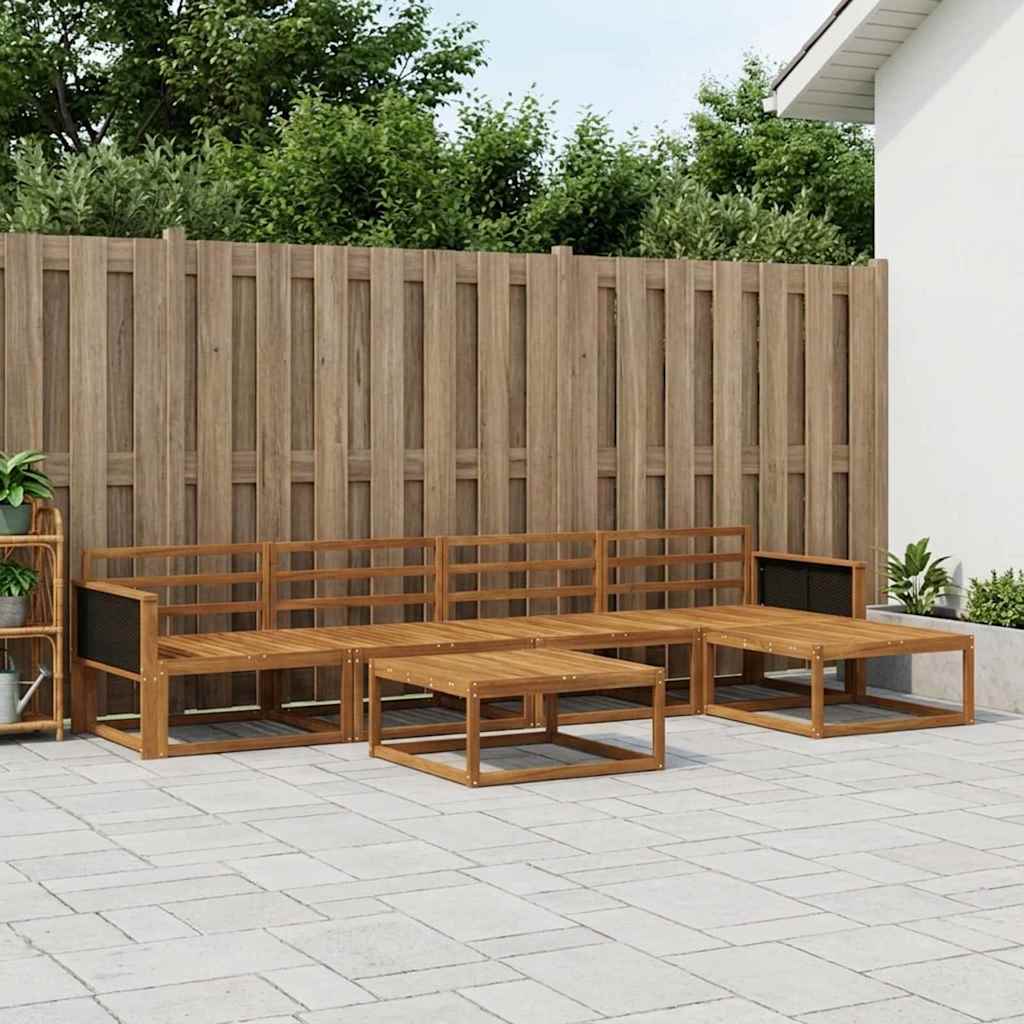 Outdoor-Sofagarnitur 6 pcs Natur Massivholz Akazie