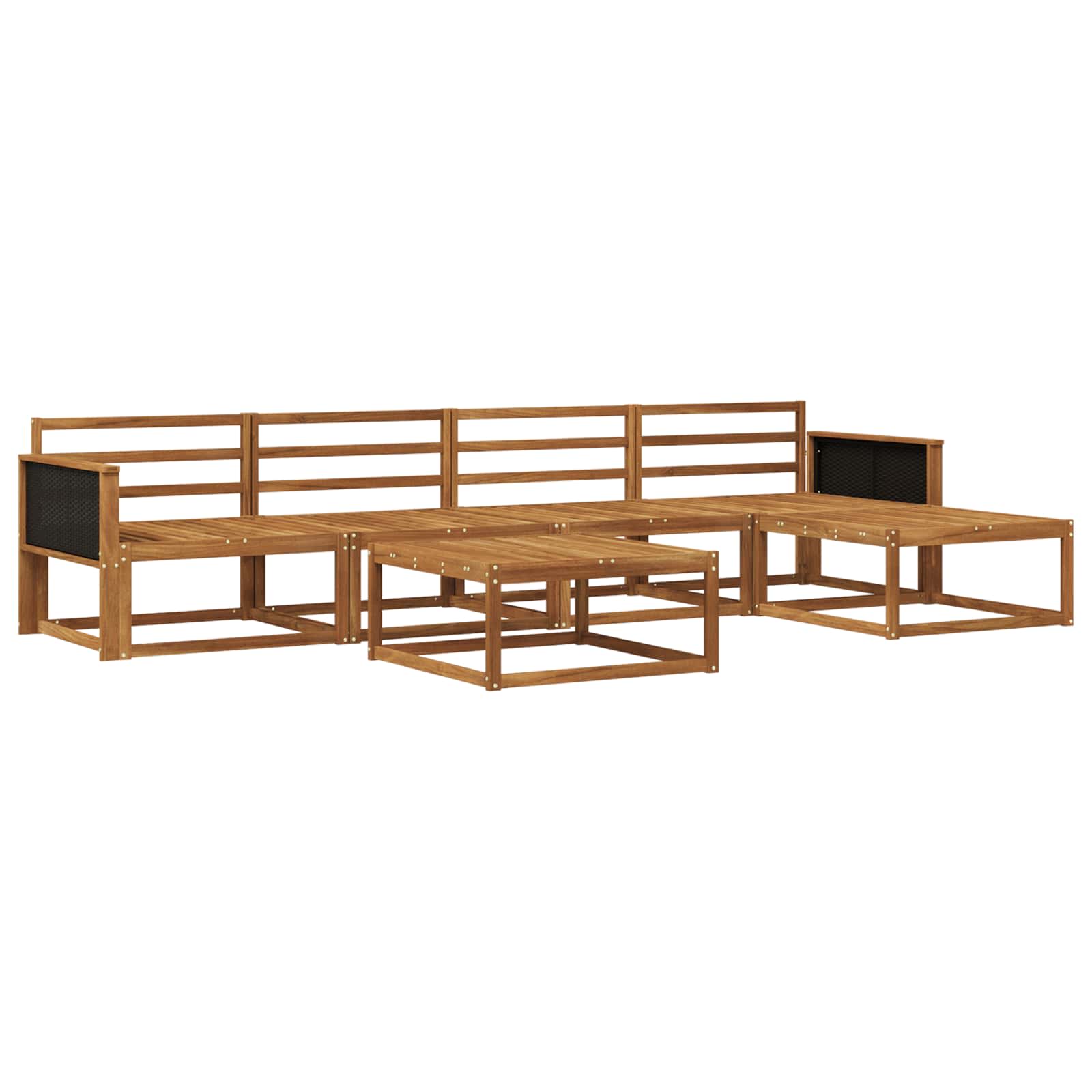 Outdoor-Sofagarnitur 6 pcs Natur Massivholz Akazie