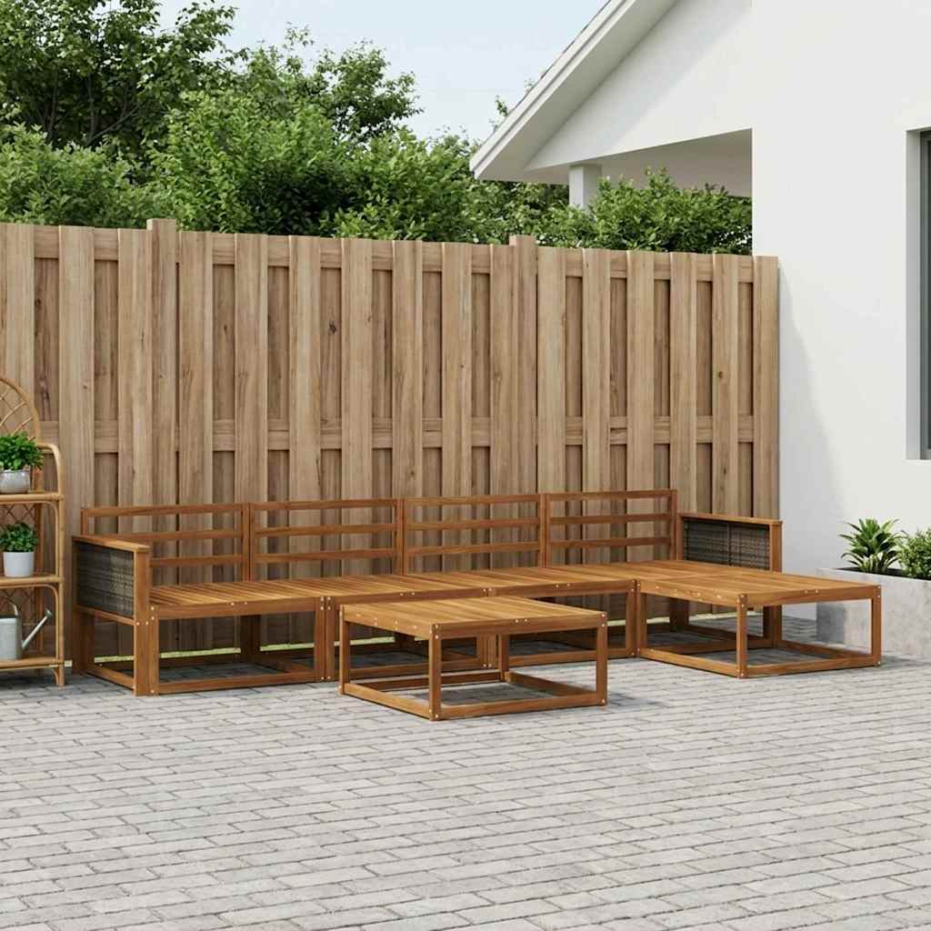 Outdoor-Sofagarnitur 6 pcs Natur Massivholz Akazie