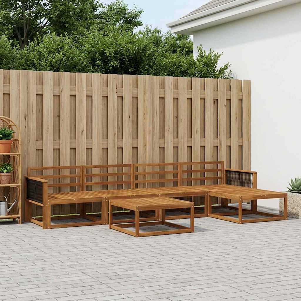 Outdoor-Sofagarnitur 6 pcs Natur Massivholz Akazie