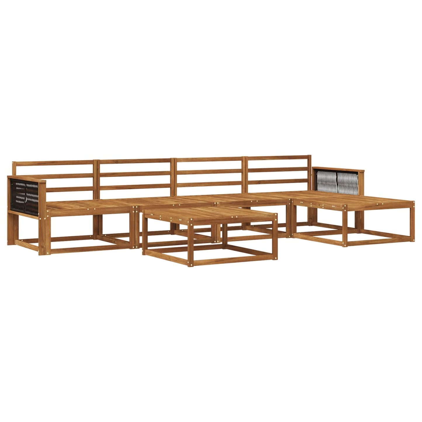 Outdoor-Sofagarnitur 6 pcs Natur Massivholz Akazie