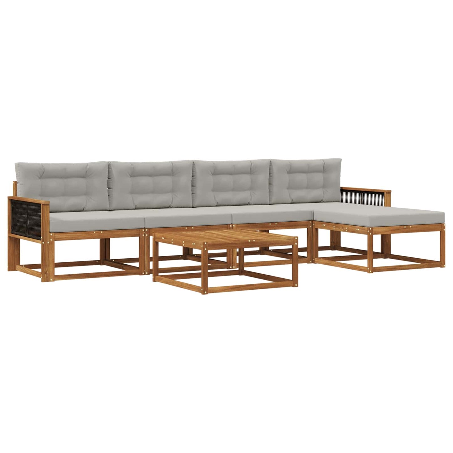 Outdoor-Sofagarnitur mit Kissen 6 pcs Natural and Light grey