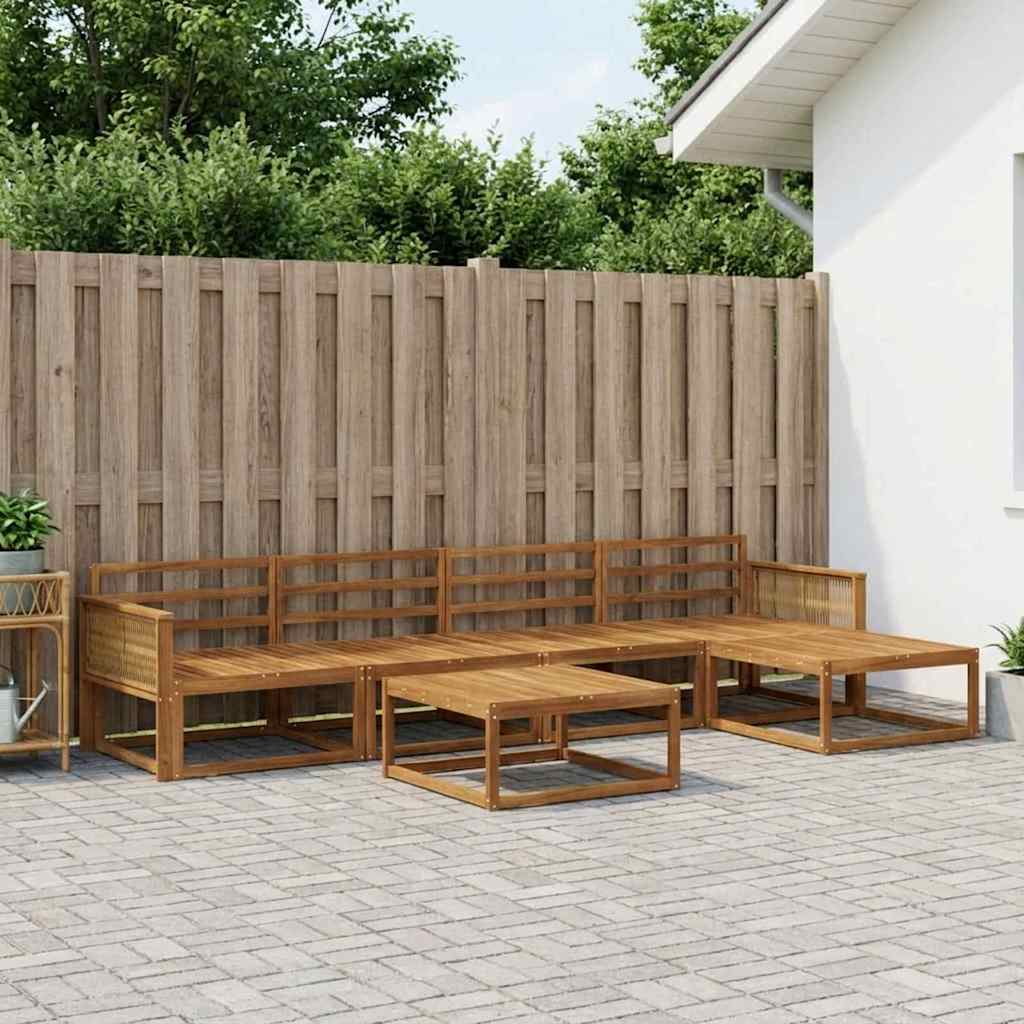 Outdoor-Sofagarnitur 6 pcs Natur Massivholz Akazie
