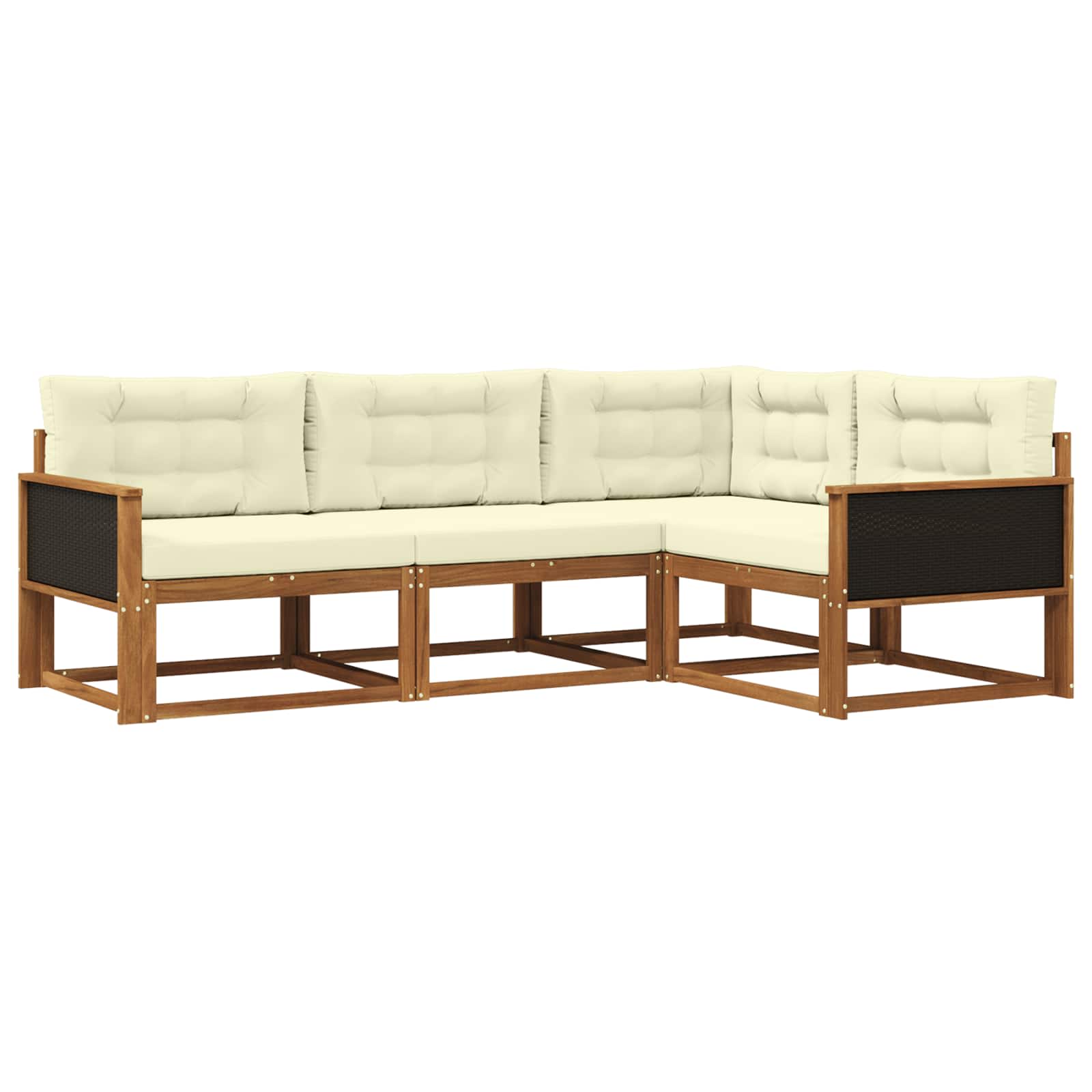 Outdoor-Sofagarnitur 4 stk. Natur und Creme