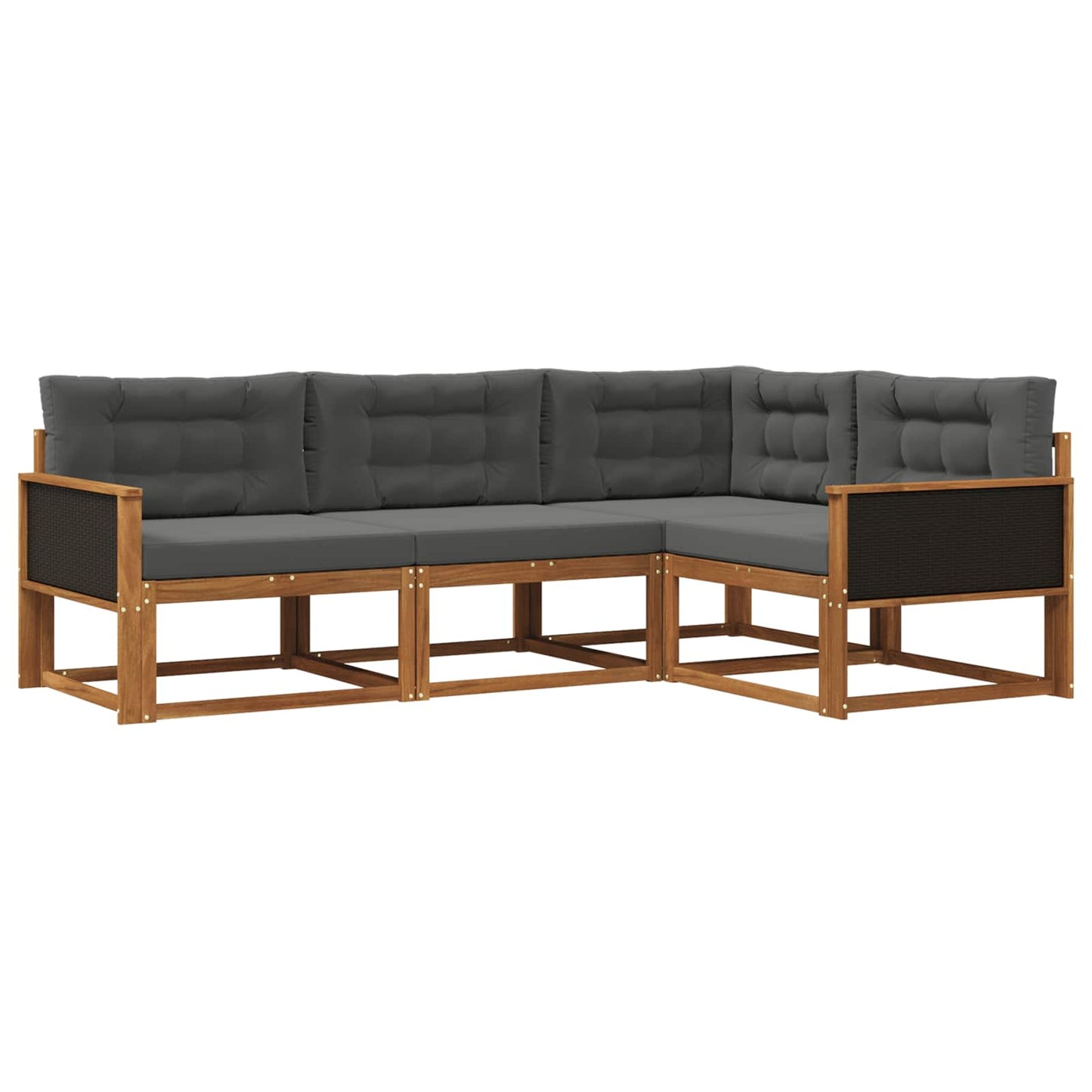 Outdoor-Sofagarnitur 4 stk. Natur und Anthrazit