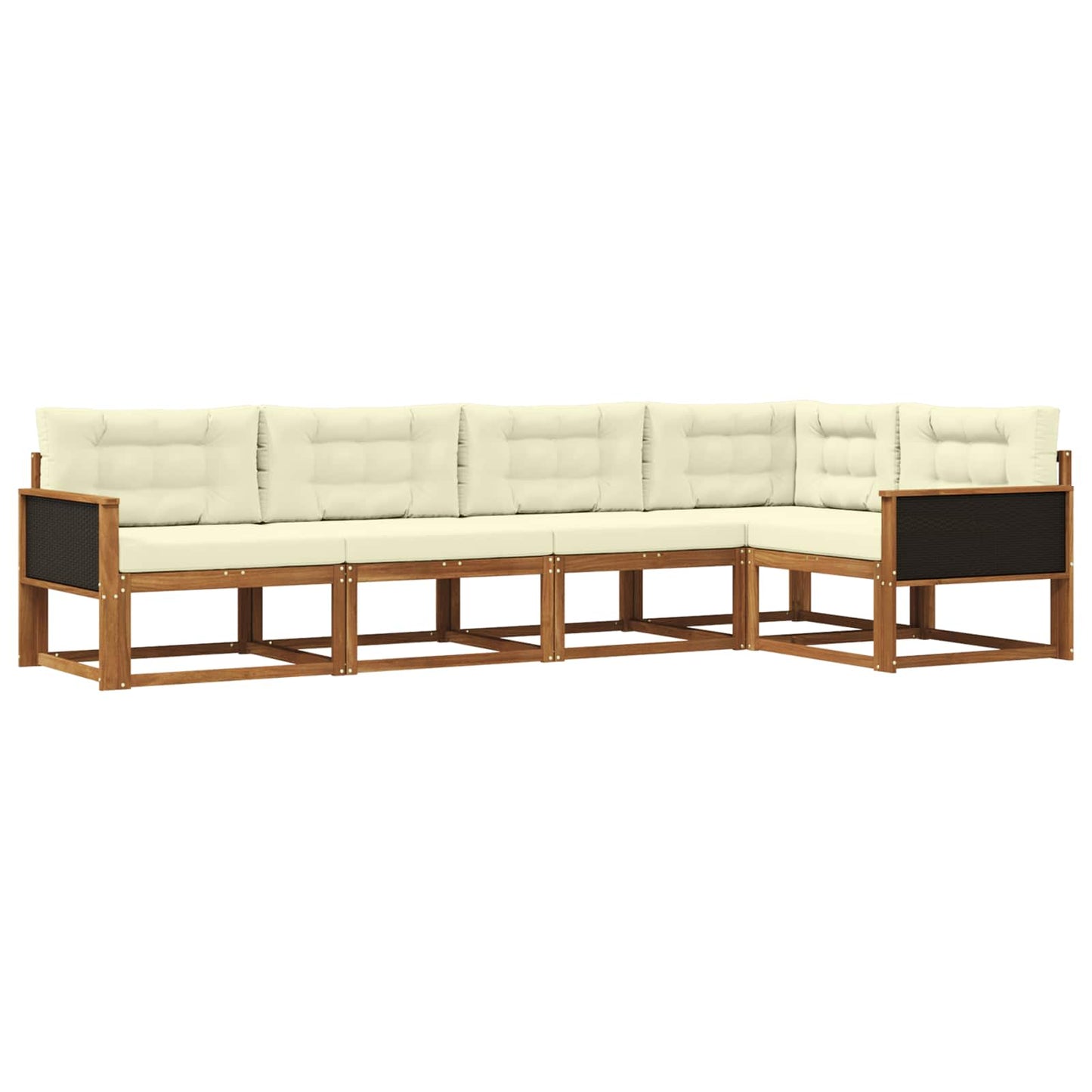 Outdoor-Sofagarnitur 5 stk. Natur und Creme