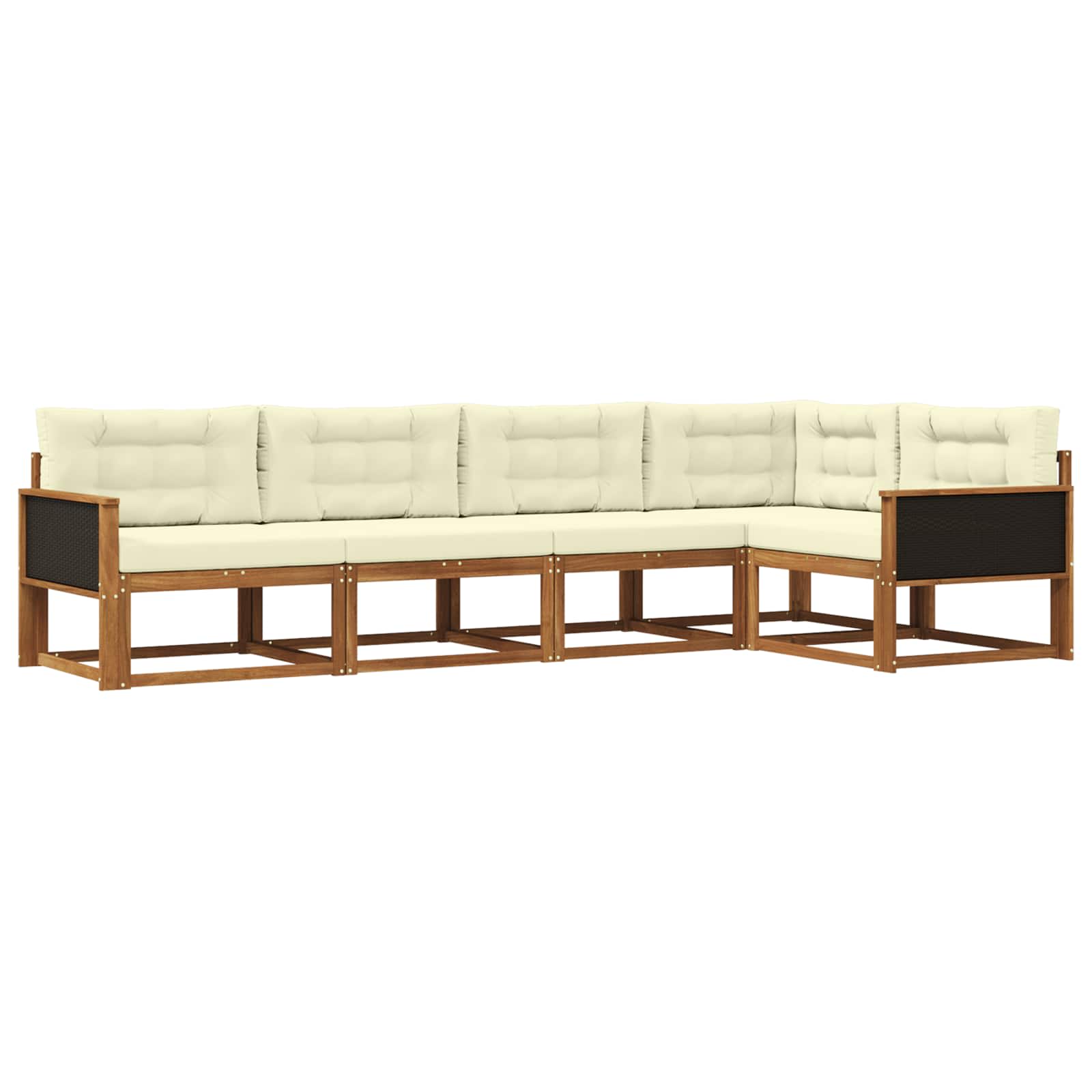 Outdoor-Sofagarnitur 5 stk. Natur und Creme