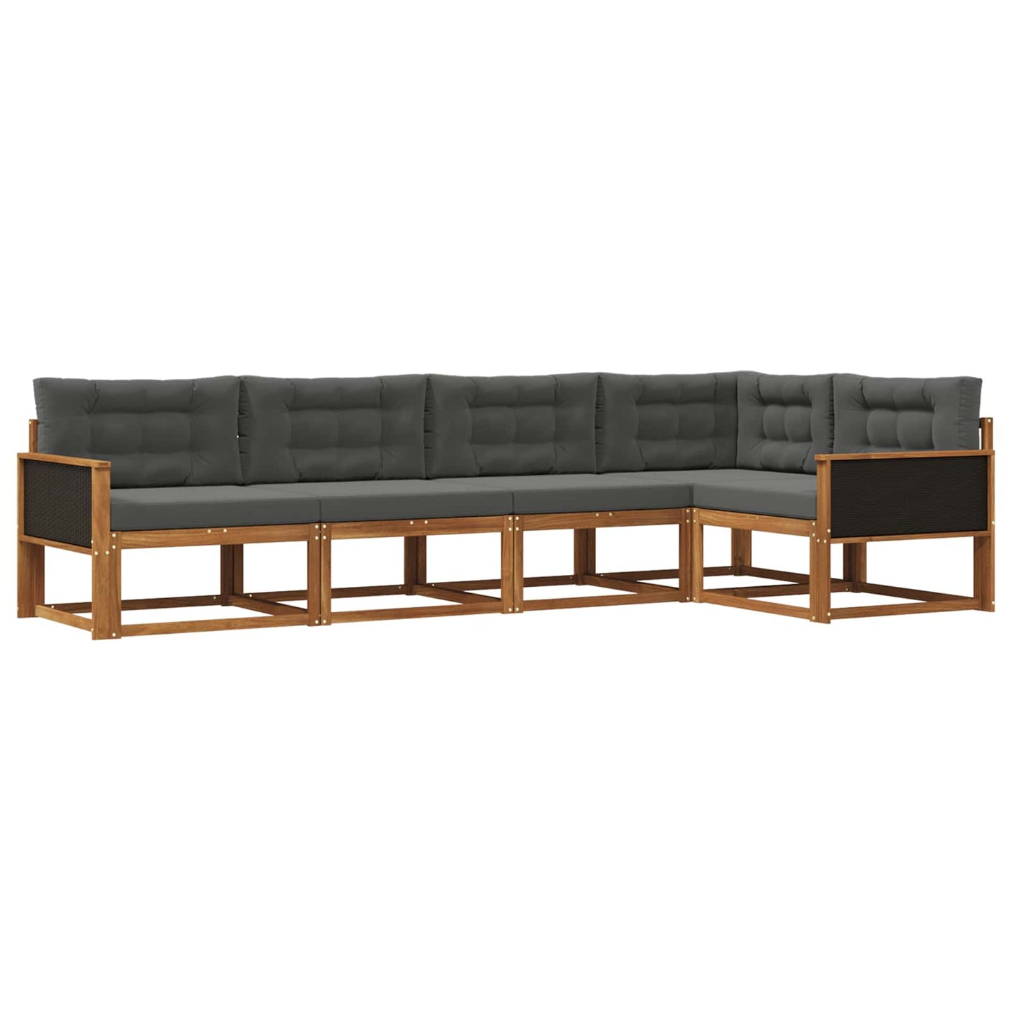 Outdoor-Sofagarnitur 5 stk. Natur und Anthrazit