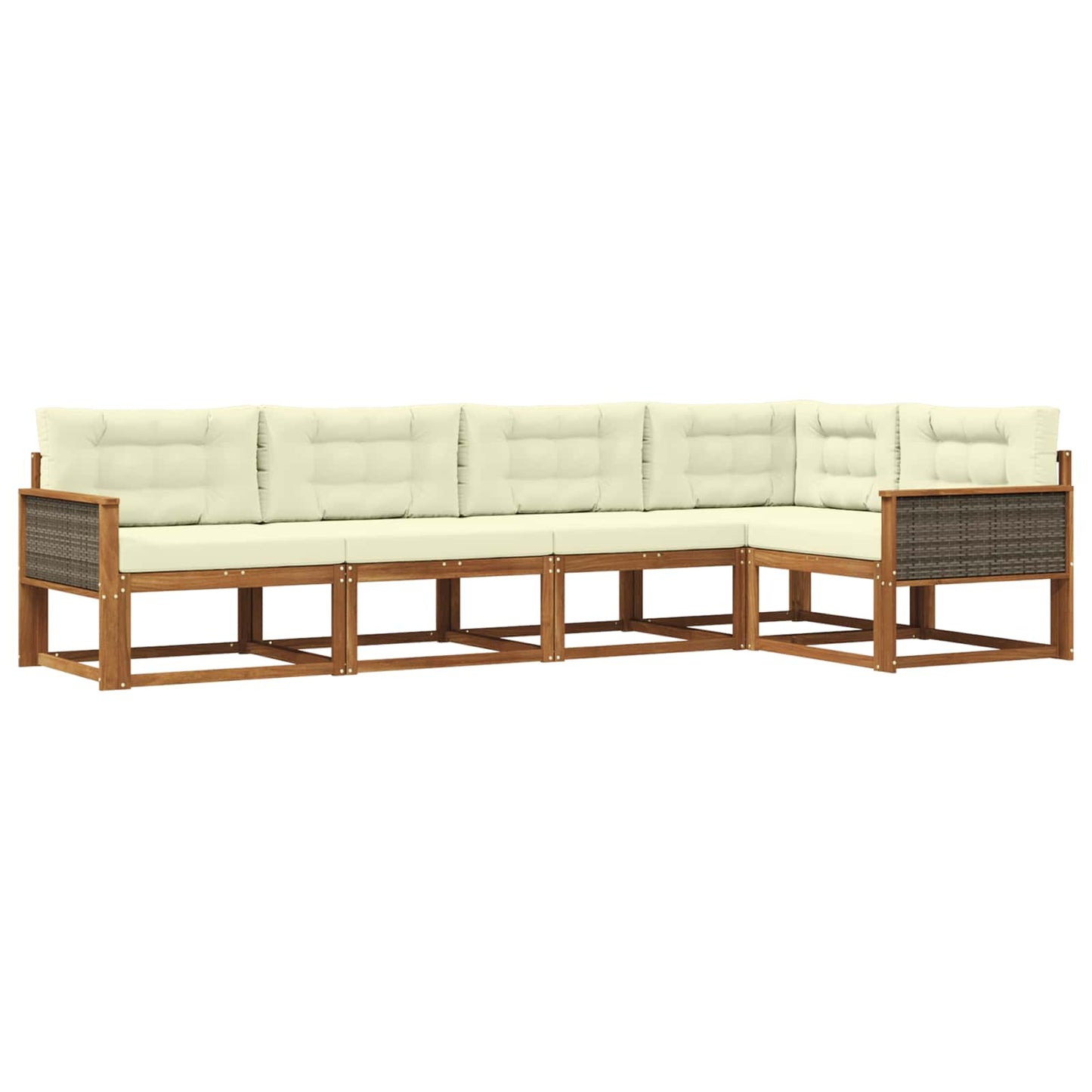 Outdoor-Sofagarnitur 5 pcs Natur und Creme