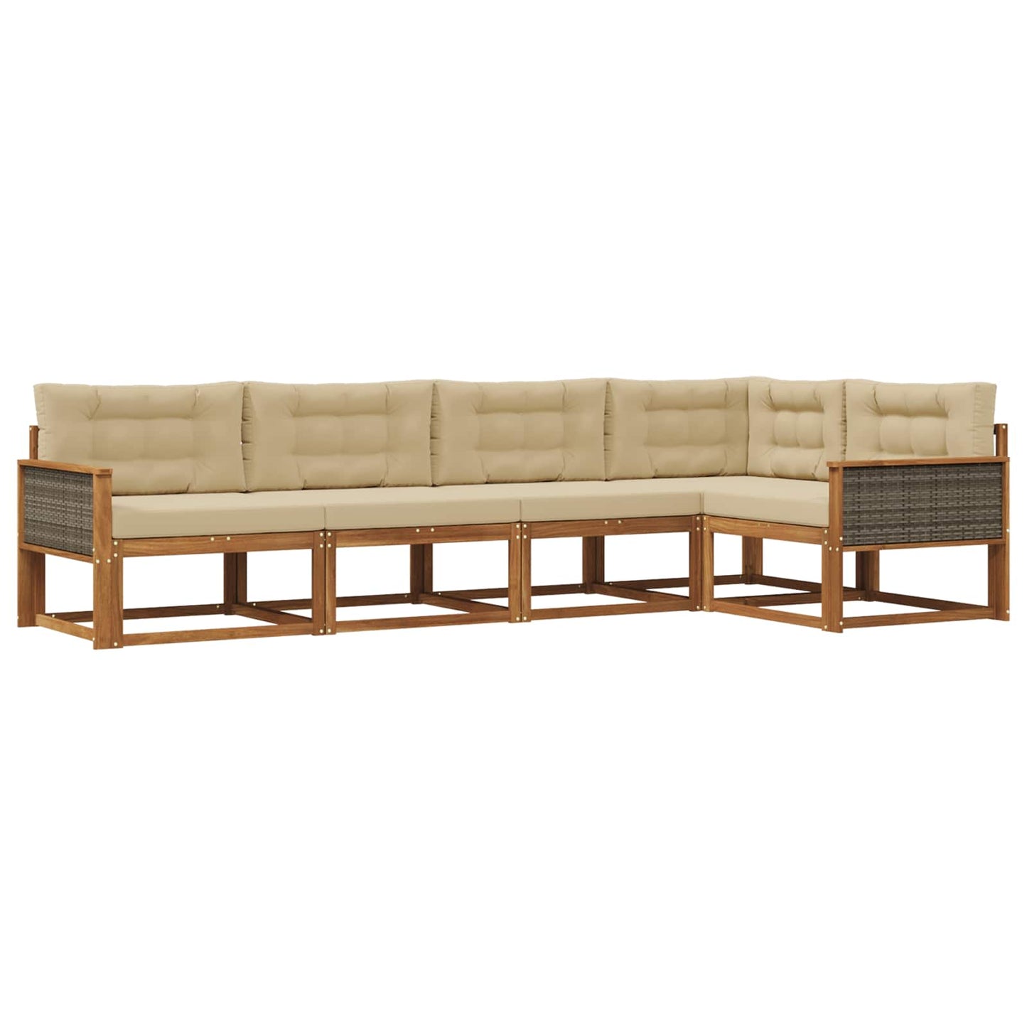 Outdoor-Sofagarnitur 5 pcs Natur und Beige