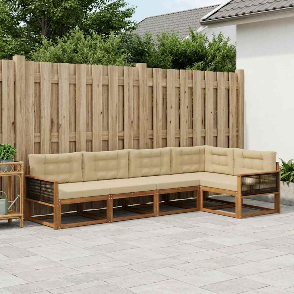Outdoor-Sofagarnitur 5 pcs Natur und Beige