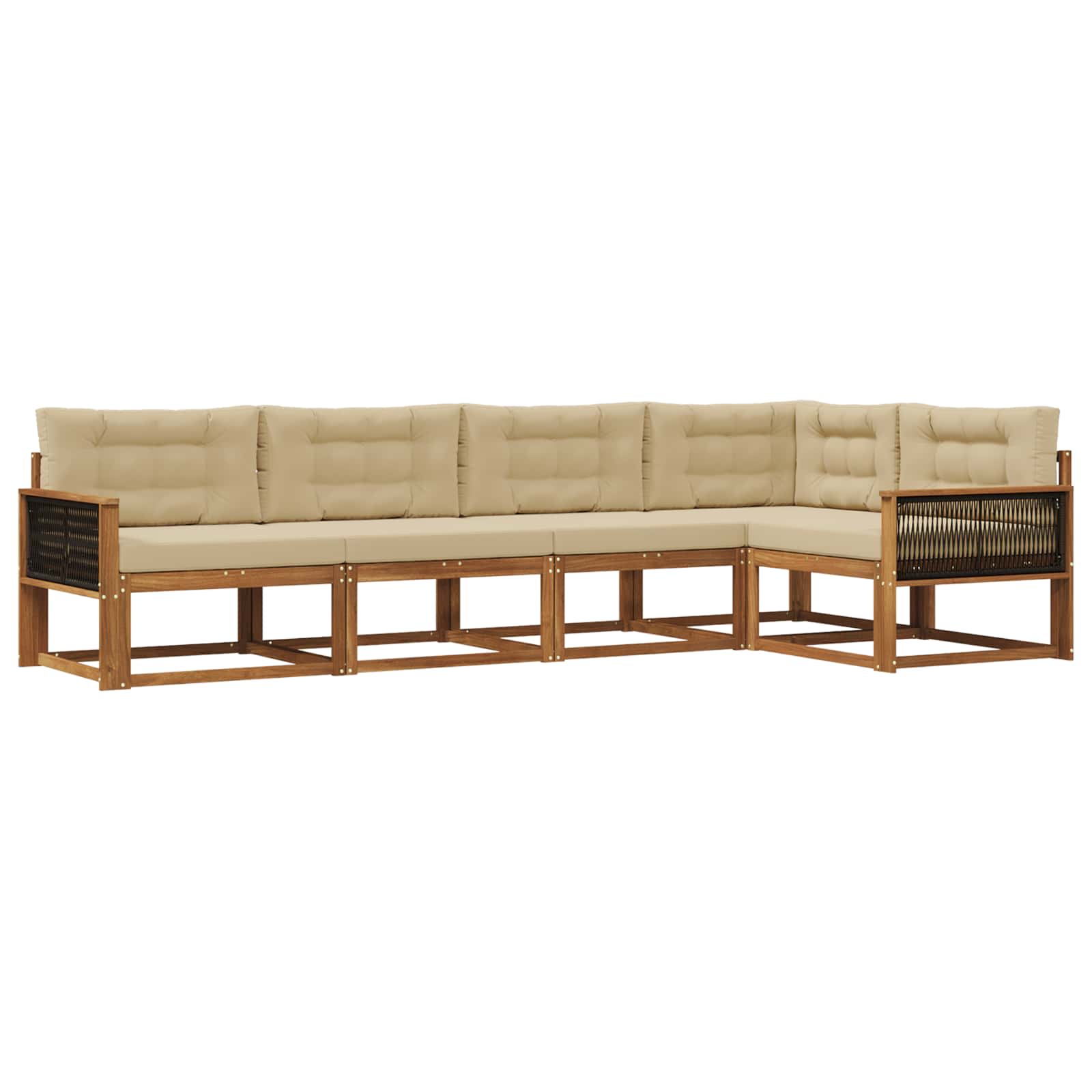 Outdoor-Sofagarnitur 5 pcs Natur und Beige