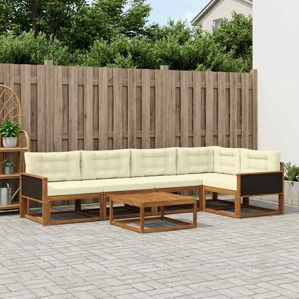 Outdoor-Sofagarnitur 6 pcs Natur und Creme