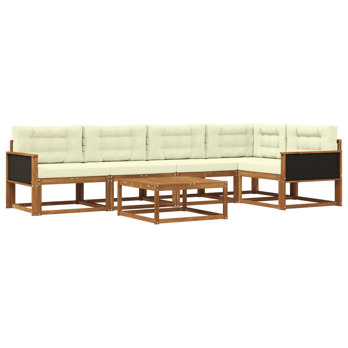 Outdoor-Sofagarnitur 6 pcs Natur und Creme