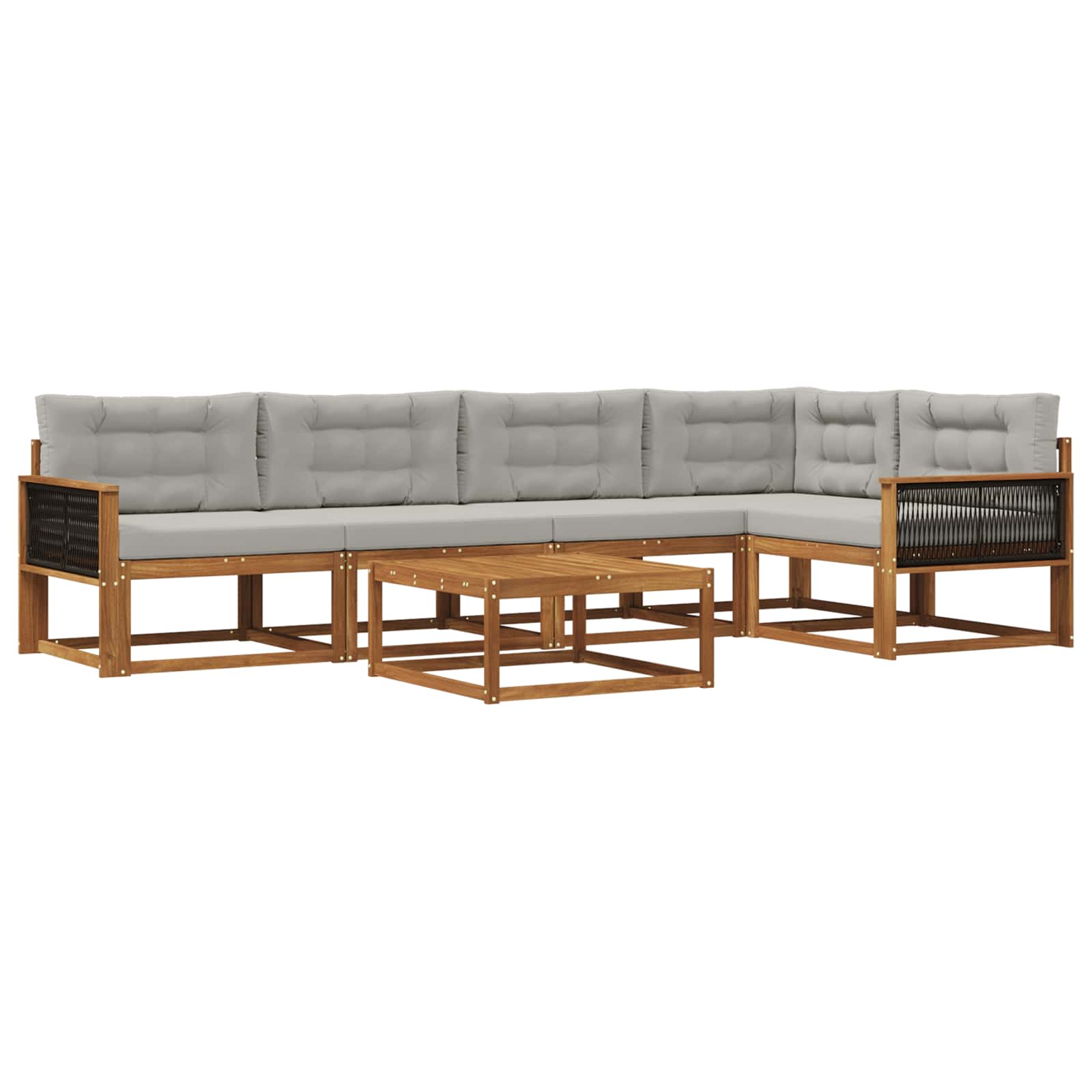Outdoor-Sofagarnitur mit Kissen 6 pcs Natural and Light grey