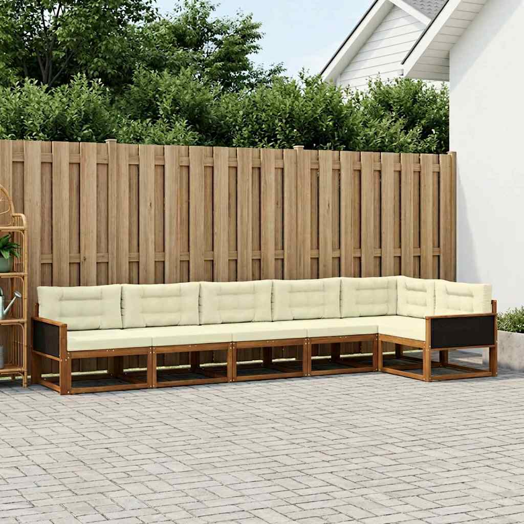 Outdoor-Sofagarnitur 6 stk. Natur und Creme