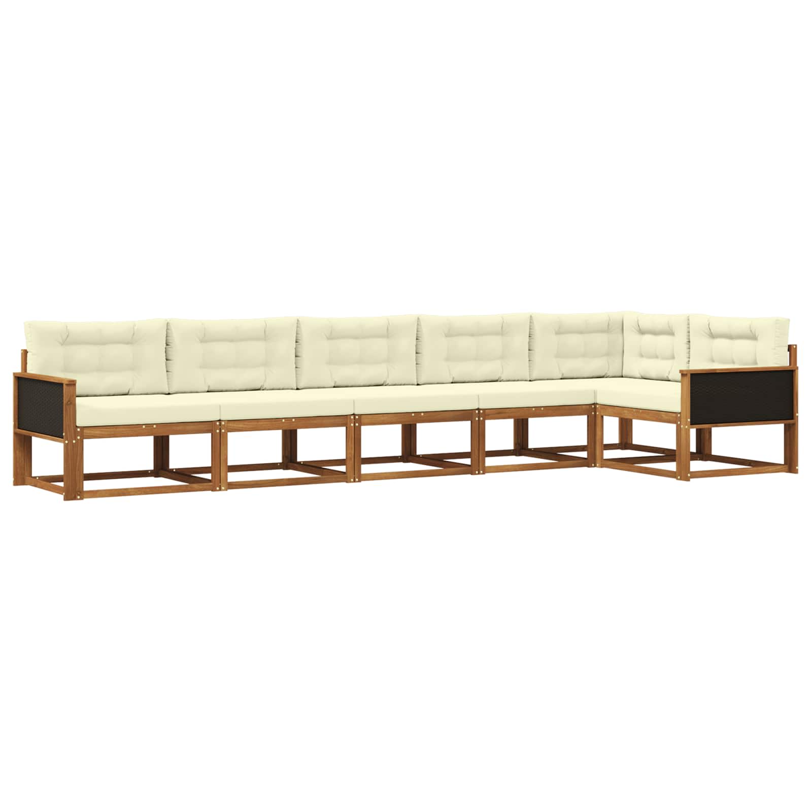 Outdoor-Sofagarnitur 6 stk. Natur und Creme