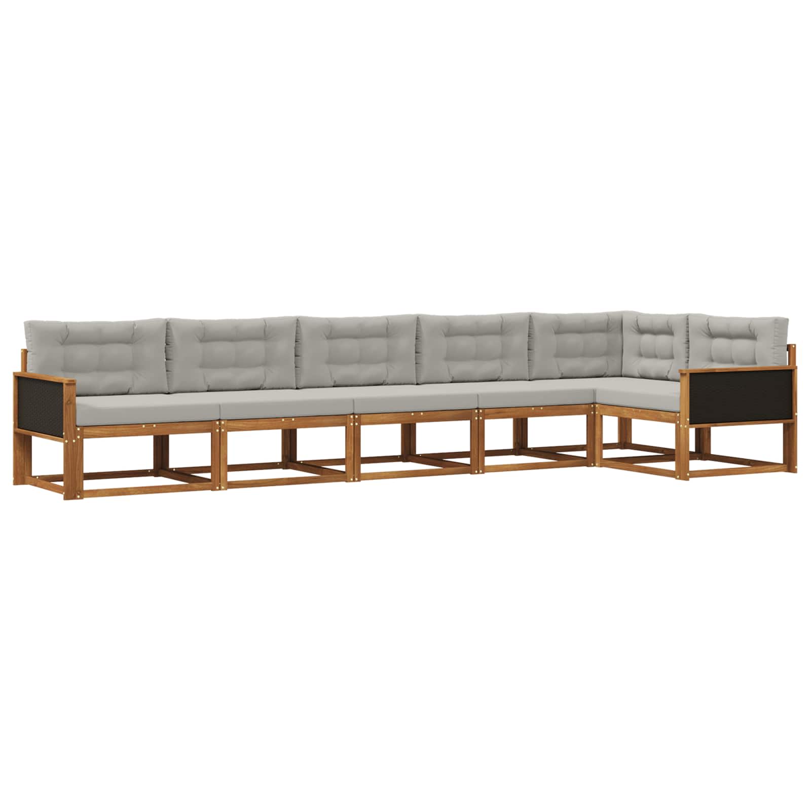 Outdoor-Sofagarnitur mit Kissen 6 pcs Natural and Light grey