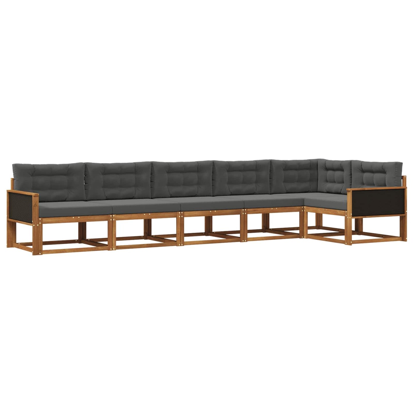 Outdoor-Sofagarnitur 6 stk. Natur und Anthrazit