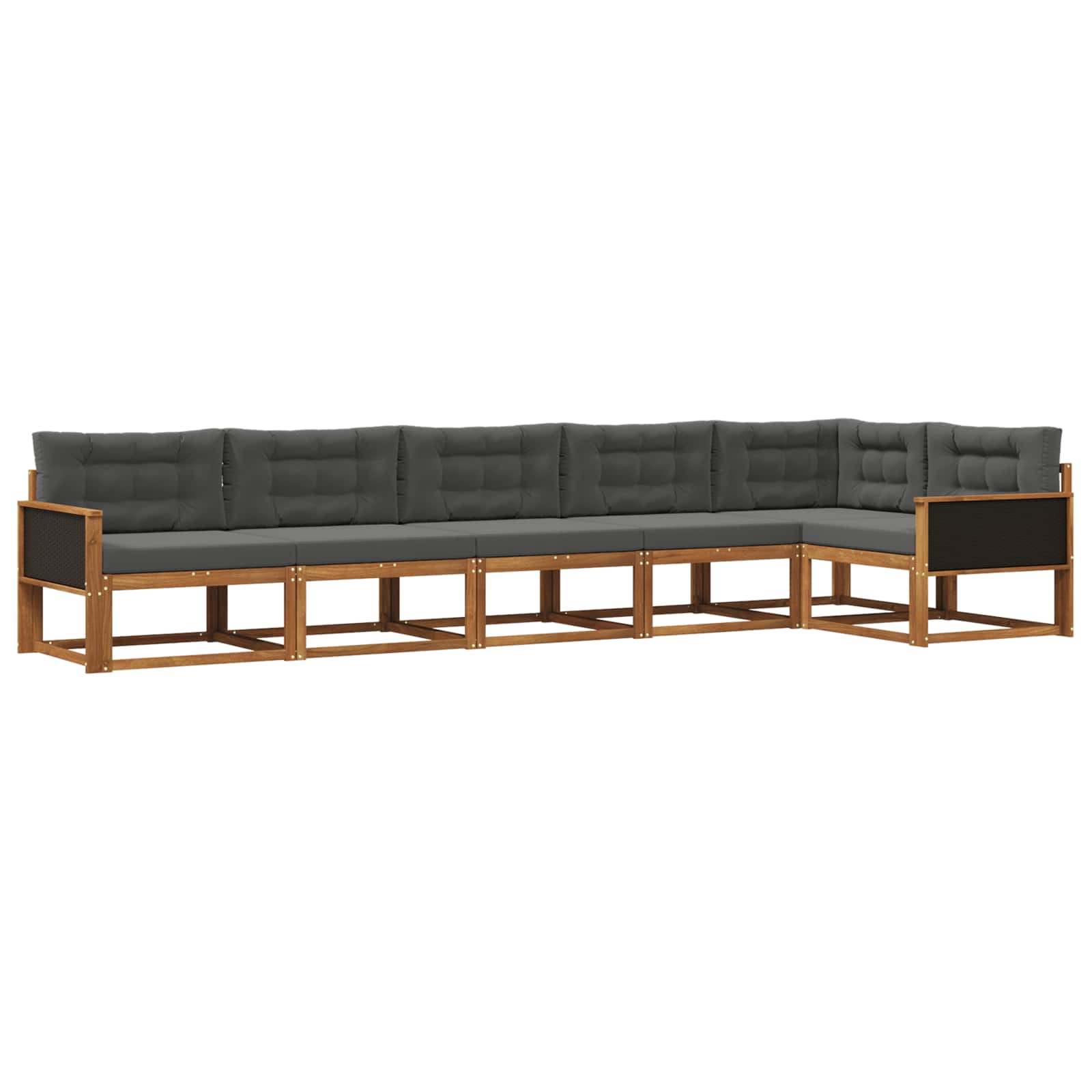 Outdoor-Sofagarnitur 6 stk. Natur und Anthrazit