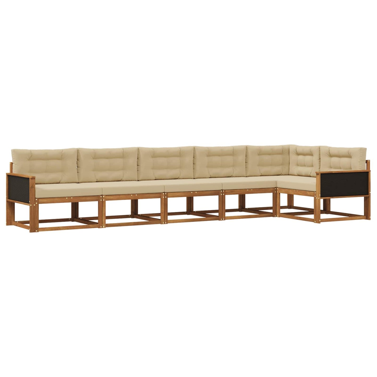 Outdoor-Sofagarnitur mit Kissen 6 pcs Natur und Beige