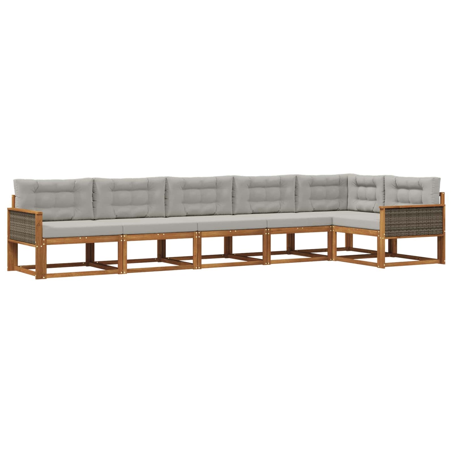 Outdoor-Sofagarnitur mit Kissen 6 pcs Natural and Light grey