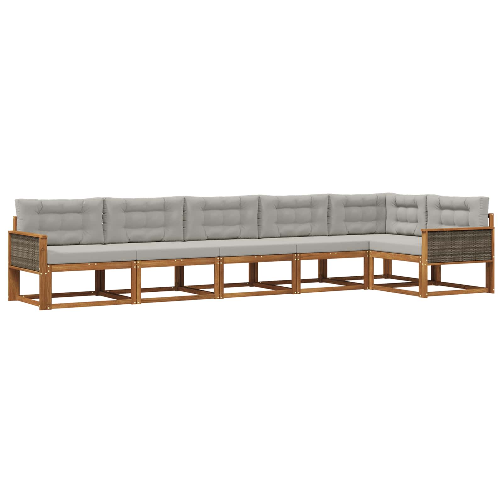 Outdoor-Sofagarnitur mit Kissen 6 pcs Natural and Light grey