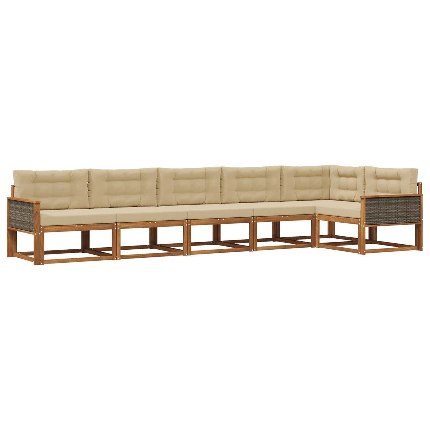 Outdoor-Sofagarnitur 6 stk. Natur und Beige