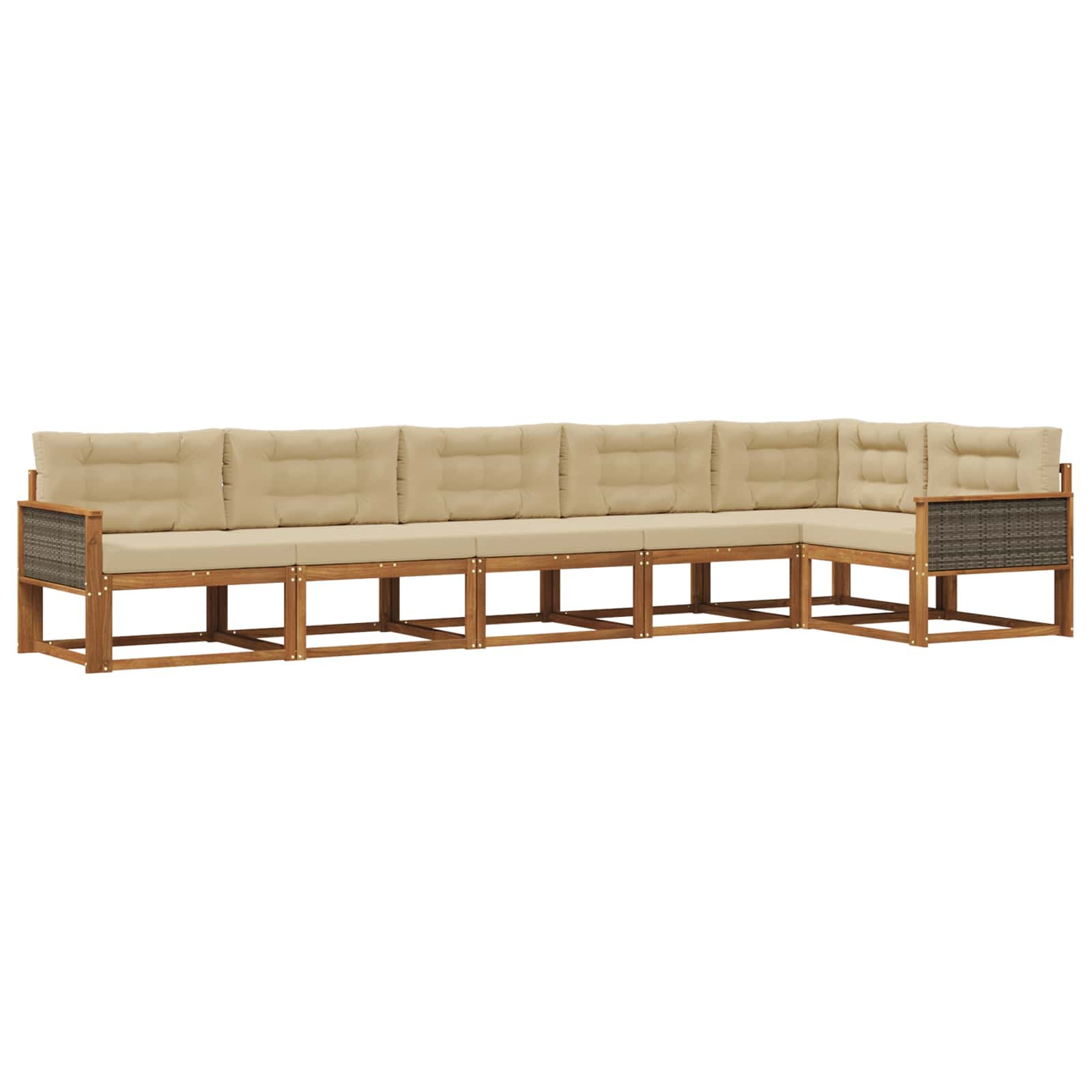 Outdoor-Sofagarnitur 6 stk. Natur und Beige