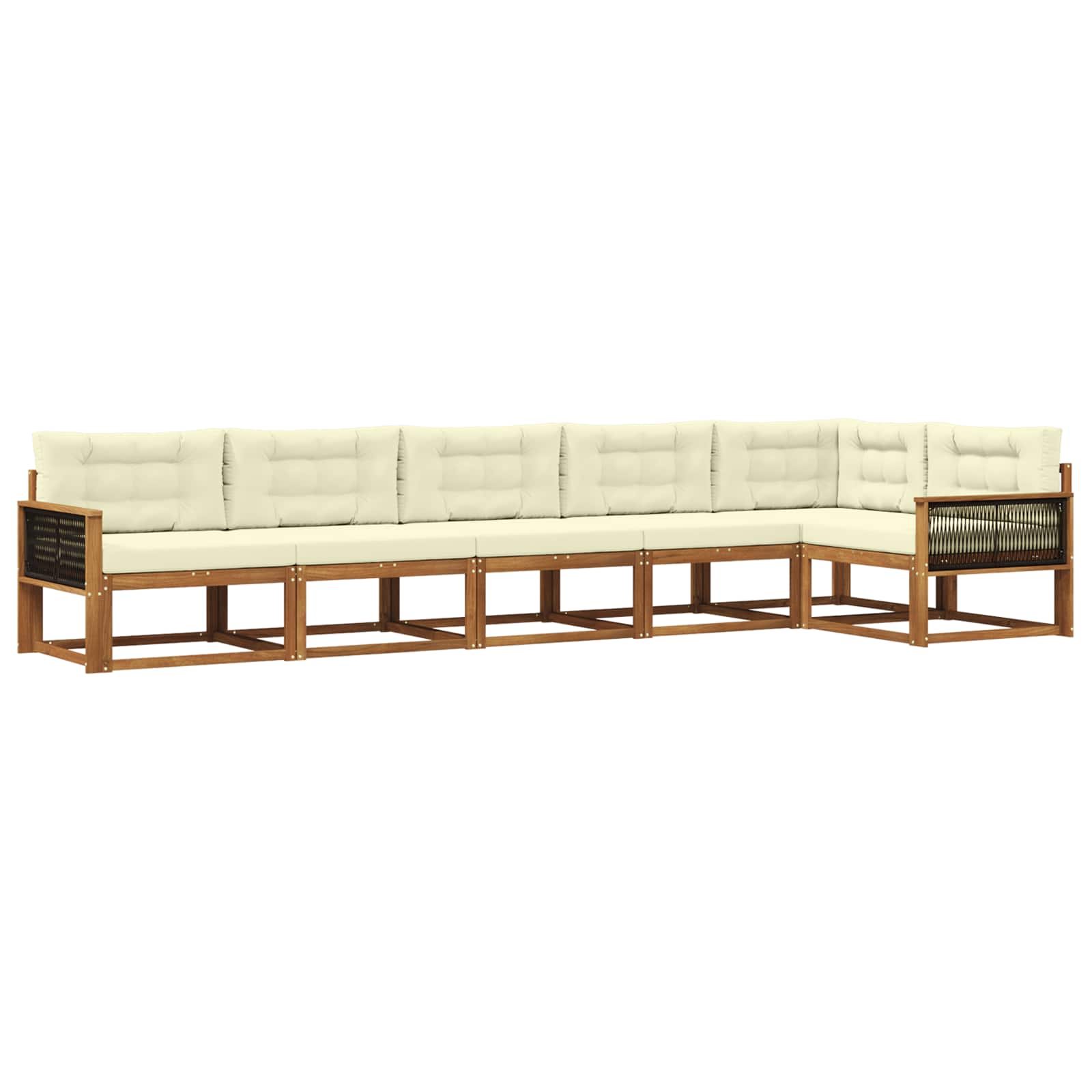 Outdoor-Sofagarnitur mit Kissen 6 pcs Natur und Creme