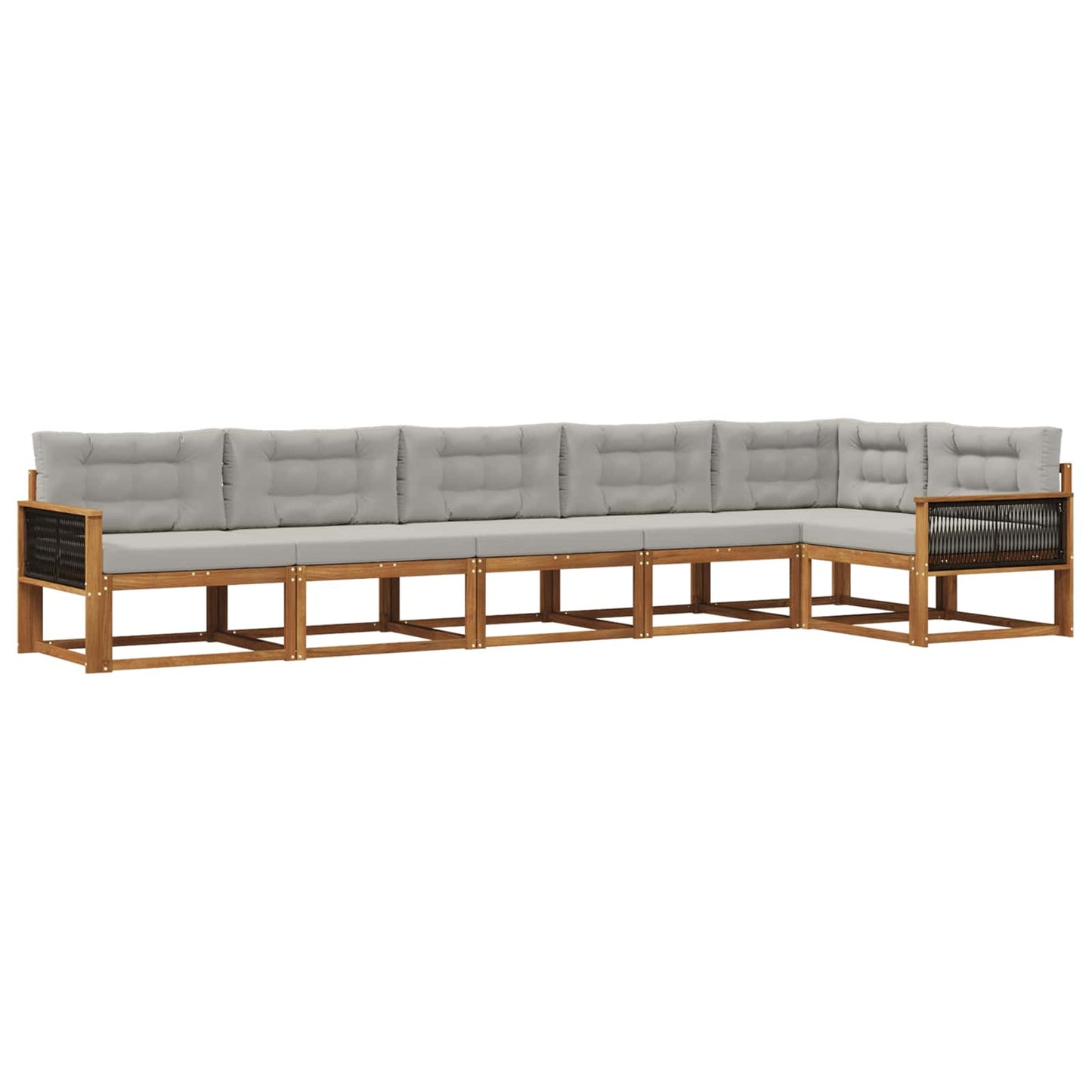 Outdoor-Sofagarnitur mit Kissen 6 pcs Natural and Light grey