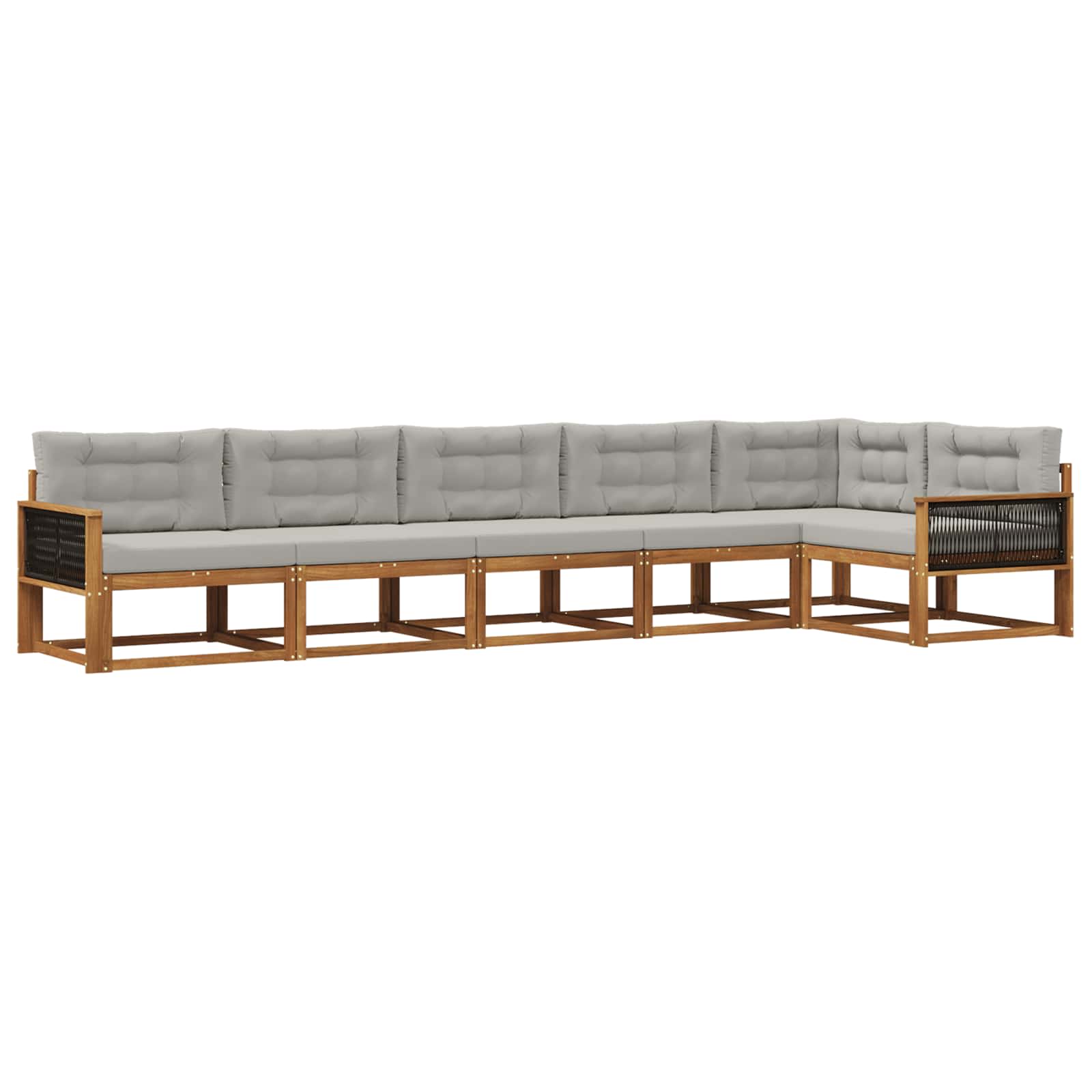 Outdoor-Sofagarnitur mit Kissen 6 pcs Natural and Light grey