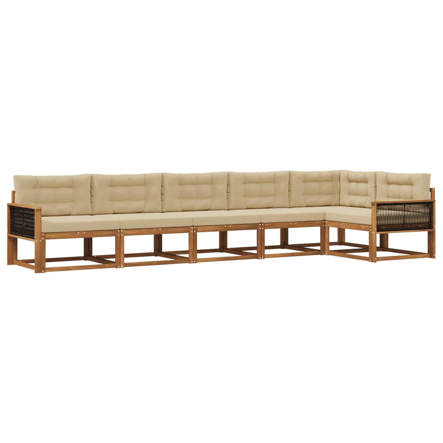 Outdoor-Sofagarnitur 6 stk. Natur und Beige