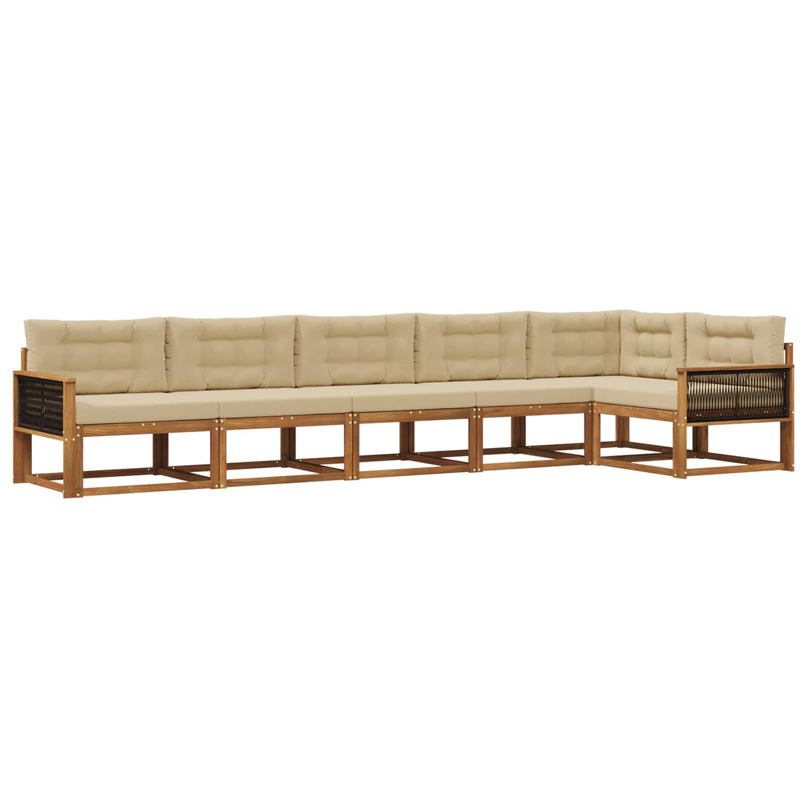 Outdoor-Sofagarnitur 6 stk. Natur und Beige
