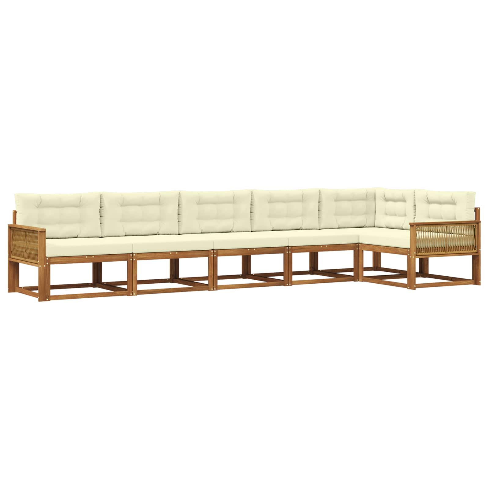 Outdoor-Sofagarnitur 6 stk. Natur und Creme