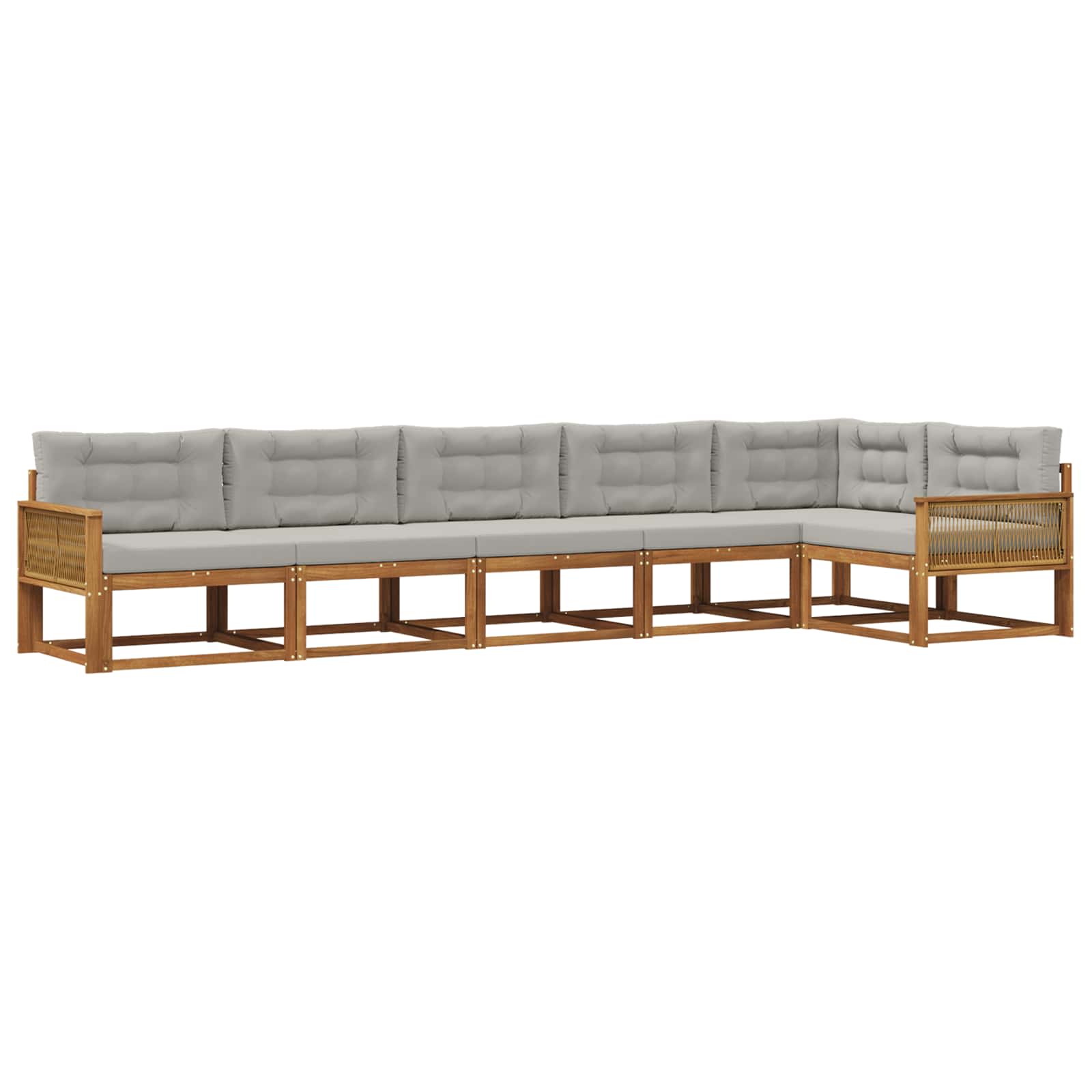 Outdoor-Sofagarnitur mit Kissen 6 pcs Natural and Light grey