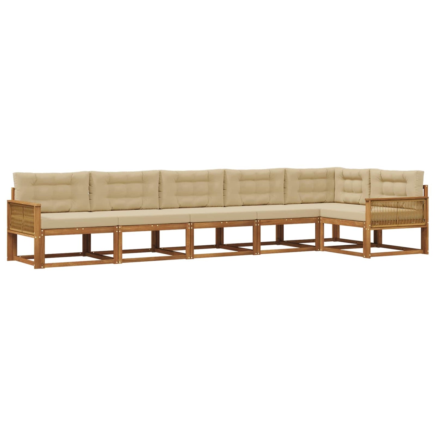 Outdoor-Sofagarnitur mit Kissen 6 pcs Natur und Beige