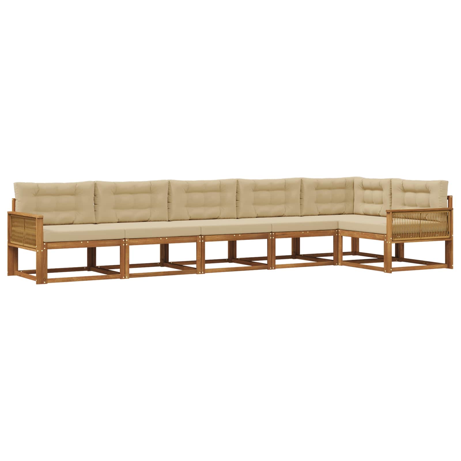 Outdoor-Sofagarnitur mit Kissen 6 pcs Natur und Beige