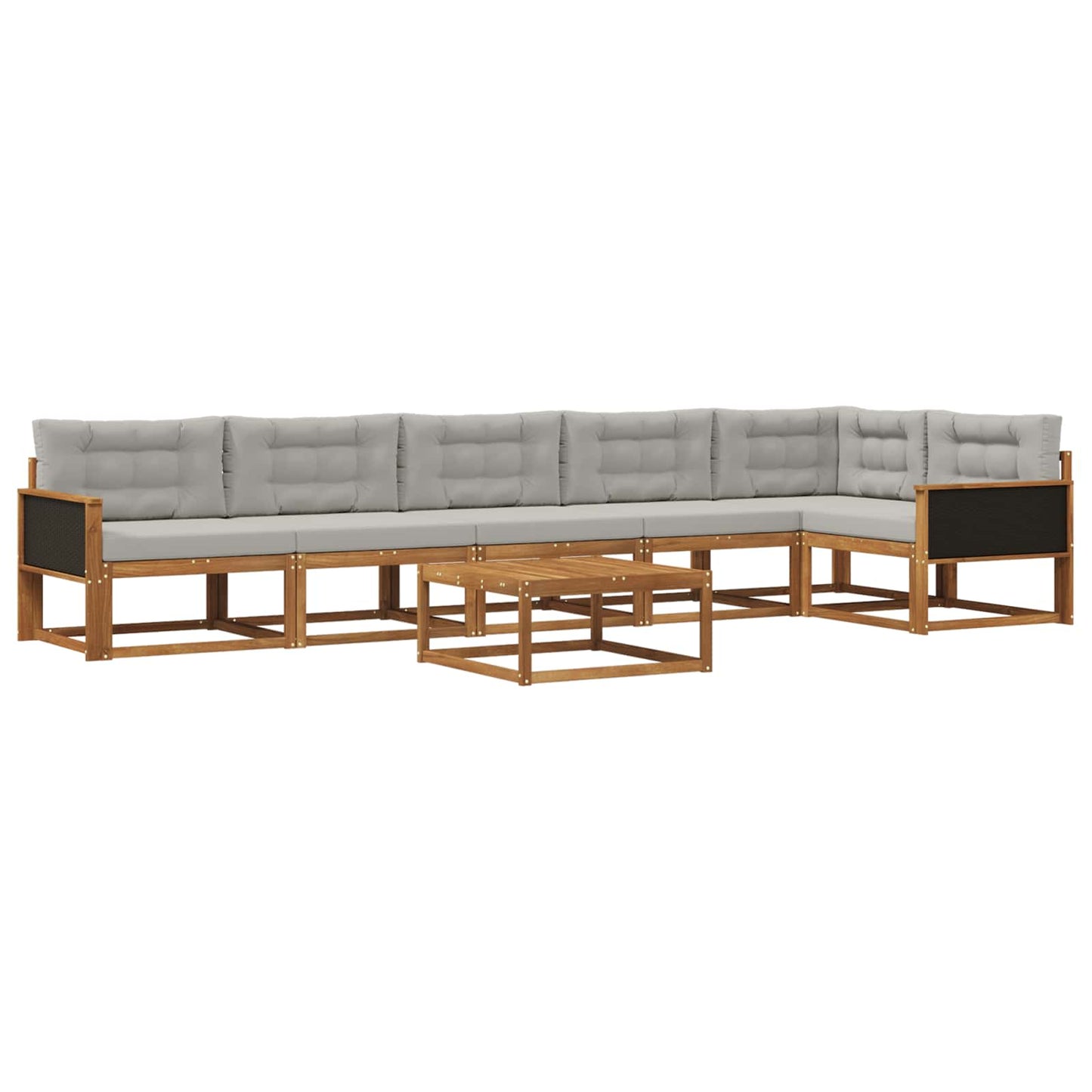 Outdoor-Sofagarnitur mit Kissen 7 pcs Natural and Light grey